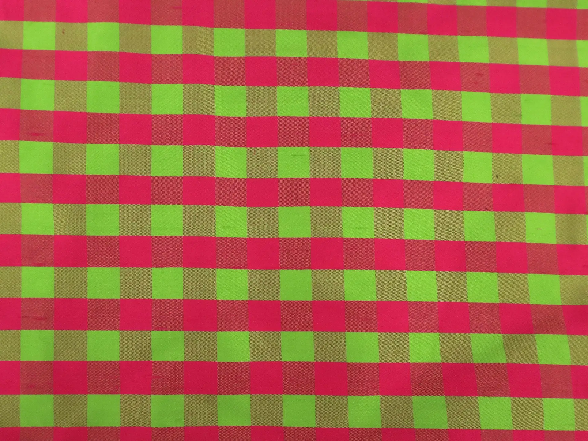 Gingham Pure Silk Shantung
