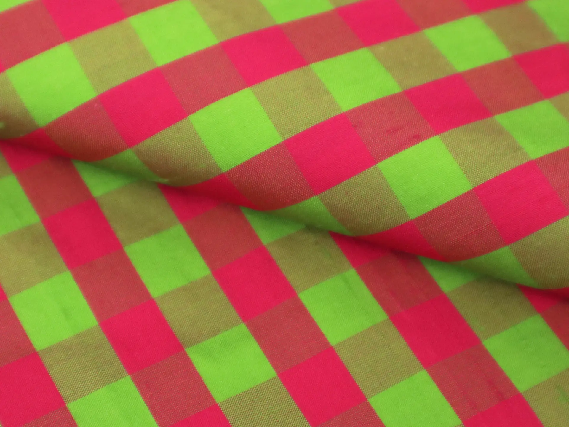 Gingham Pure Silk Shantung