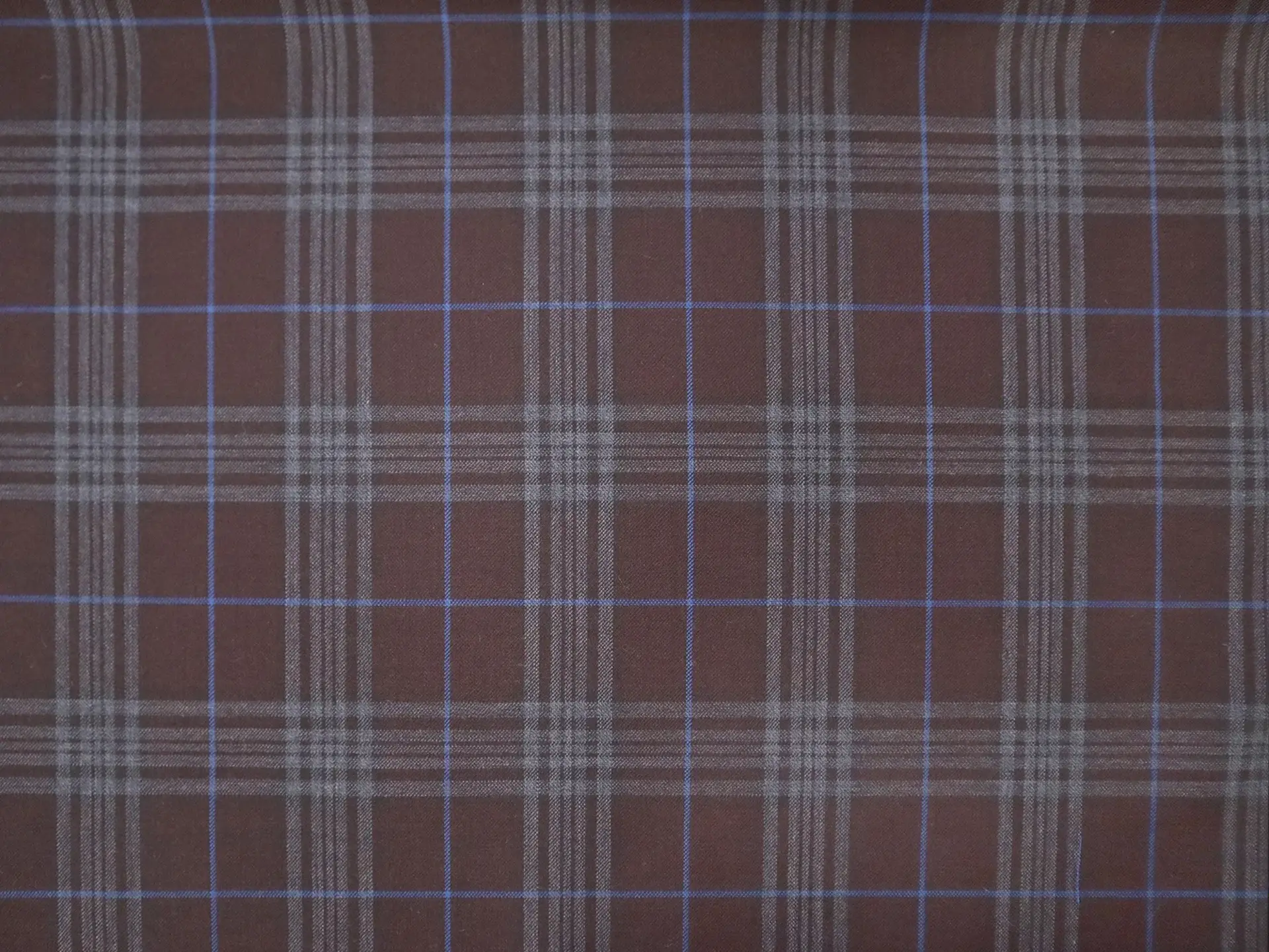 Italian Super 150's Wool Plaid Suiting in Tuscan Brown