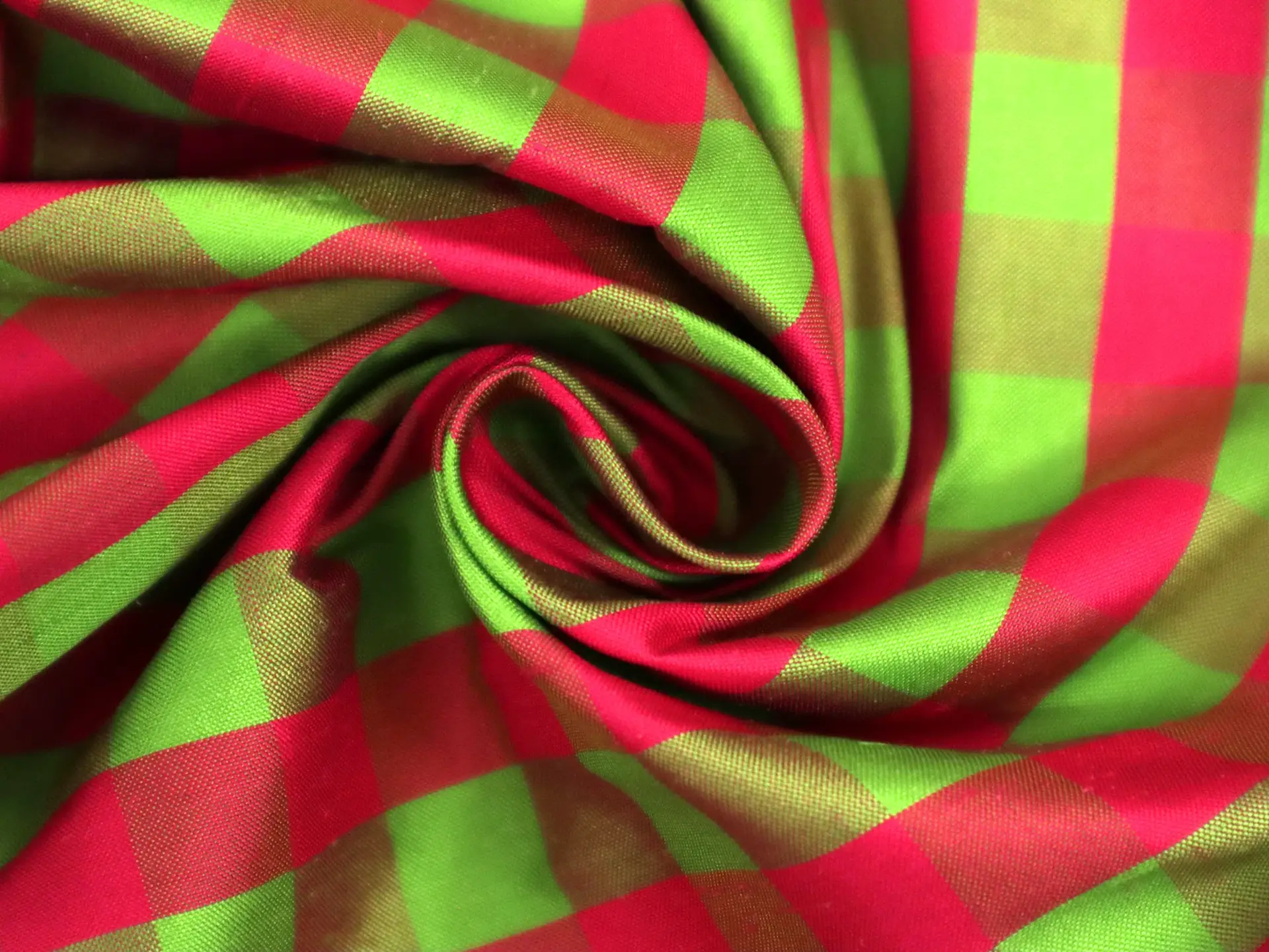 Gingham Pure Silk Shantung