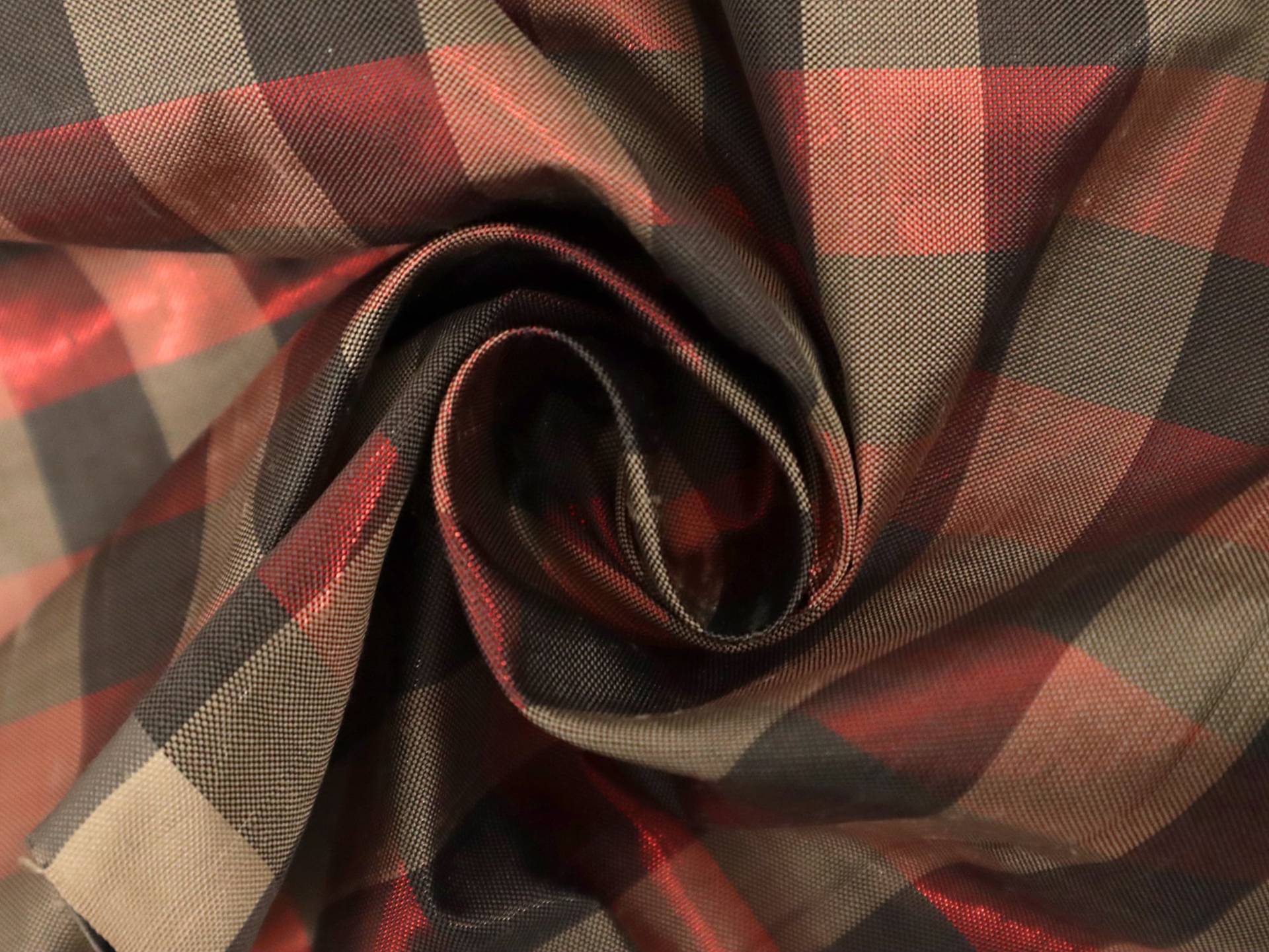 Metallic Gingham Shantung