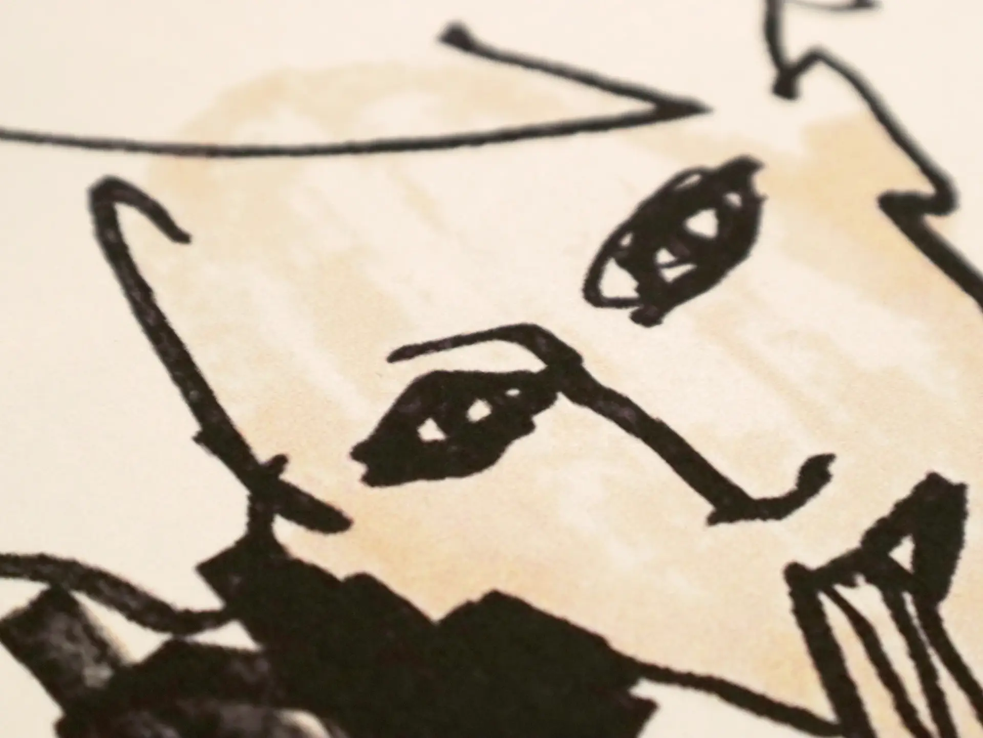 Printed Silk Charmeuse with Illustrated Faces