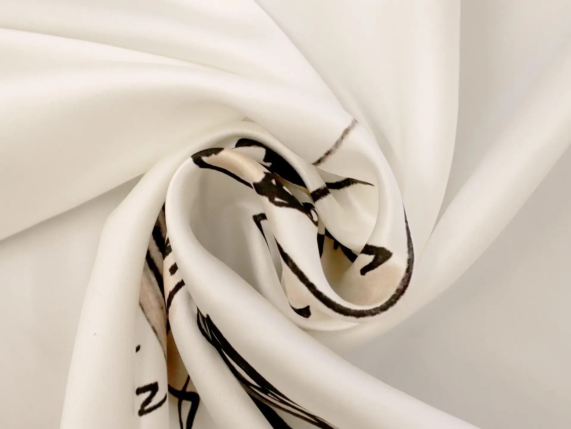 Printed Silk Charmeuse with Illustrated Faces