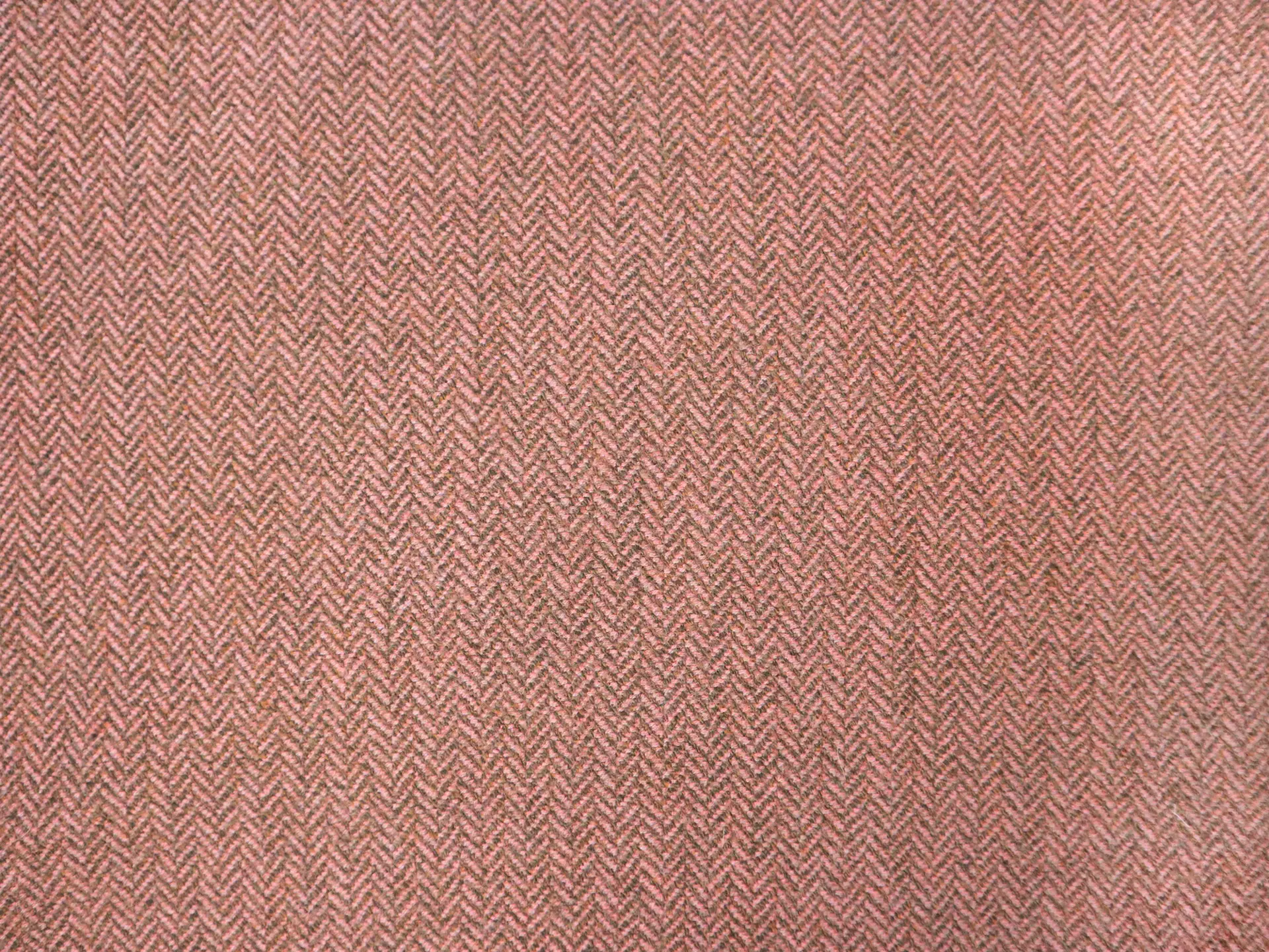 Fine Wool Herringbone in Salmon & Brown