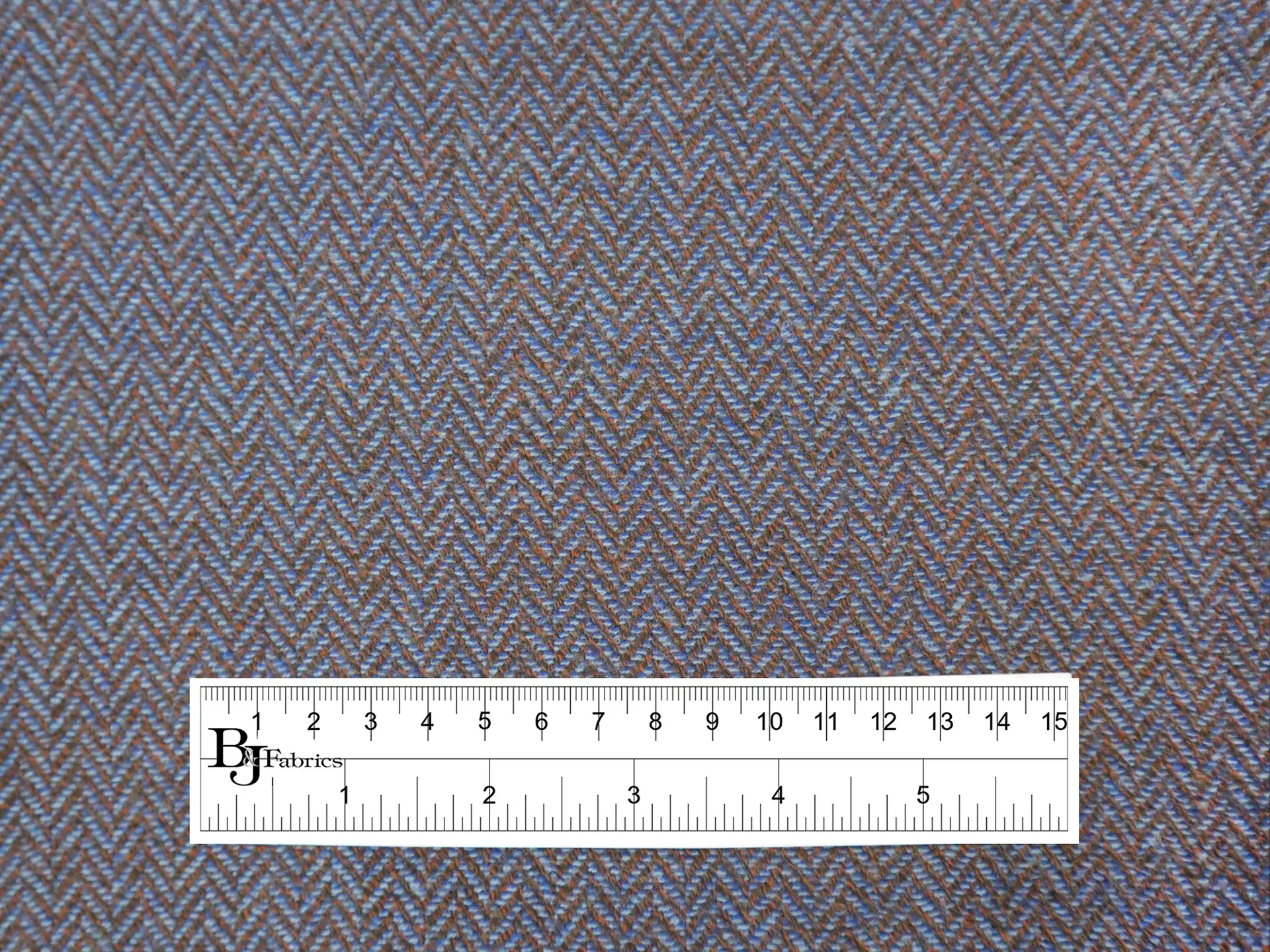 Fine Wool Herringbone in Blue & Brown