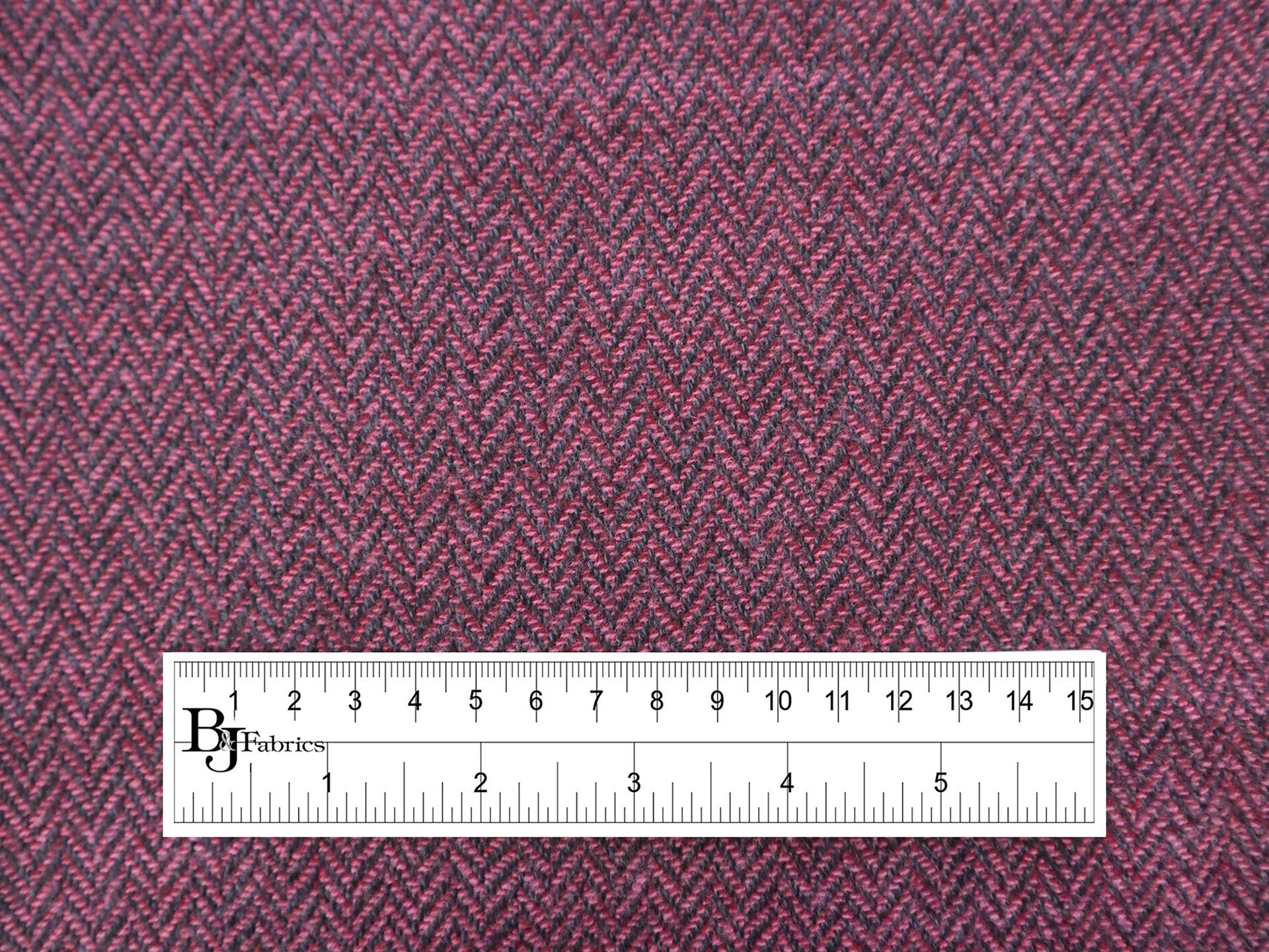 Austrian Fine Wool Herringbone in Raspberry & Charcoal