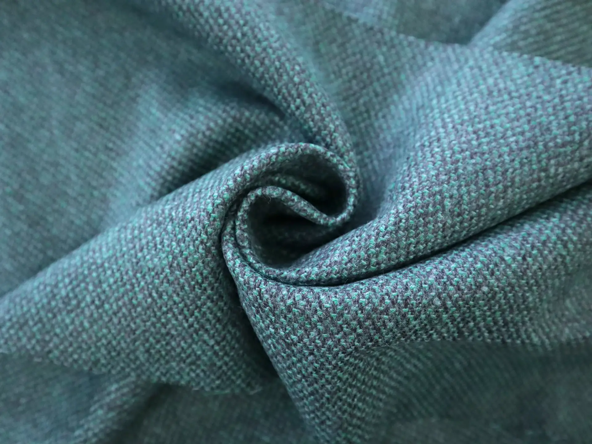 Austrian Fine Wool Tweed in Jade Charcoal