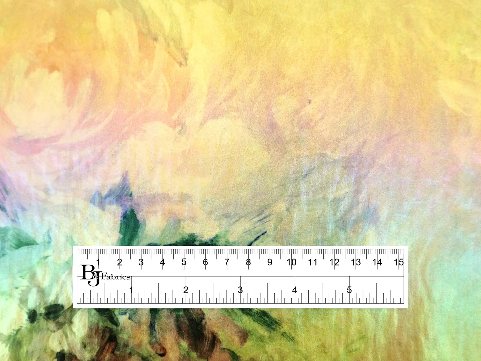 Nylon Ciré with Large Iridescent Florals in Yellow