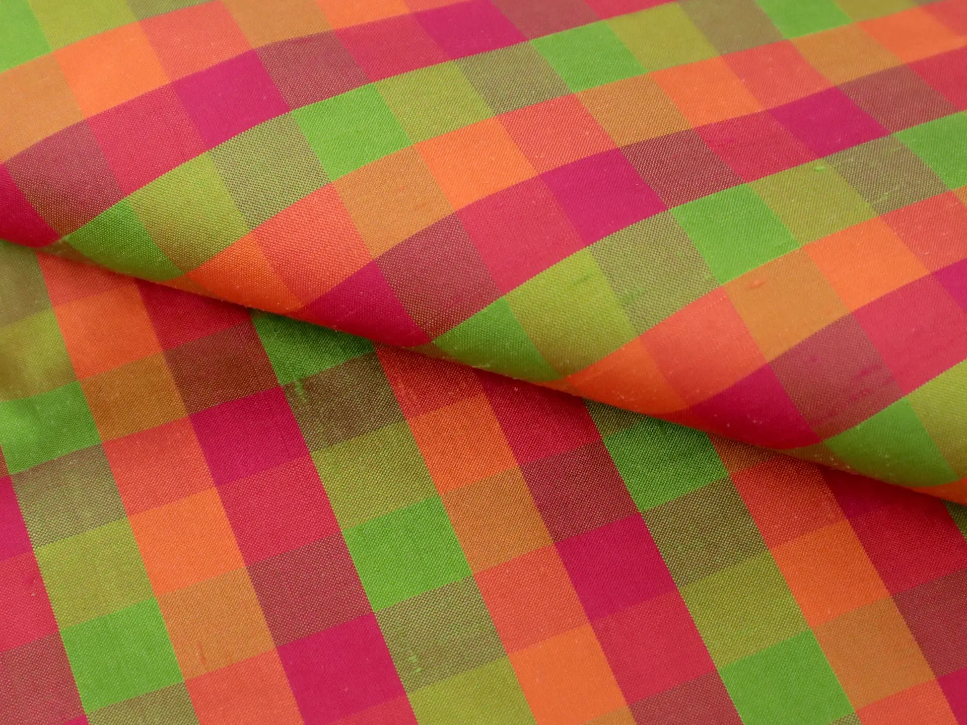 Gingham Silk Shantung
