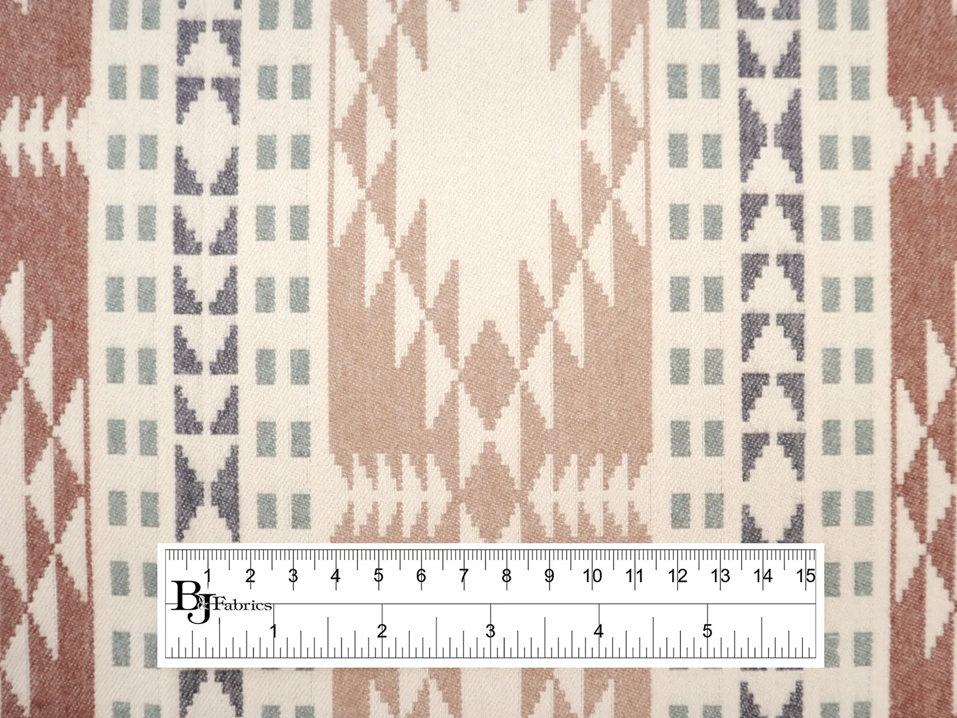Cotton Flannel with Taos Stripes in Burnt Umber Beige Sage