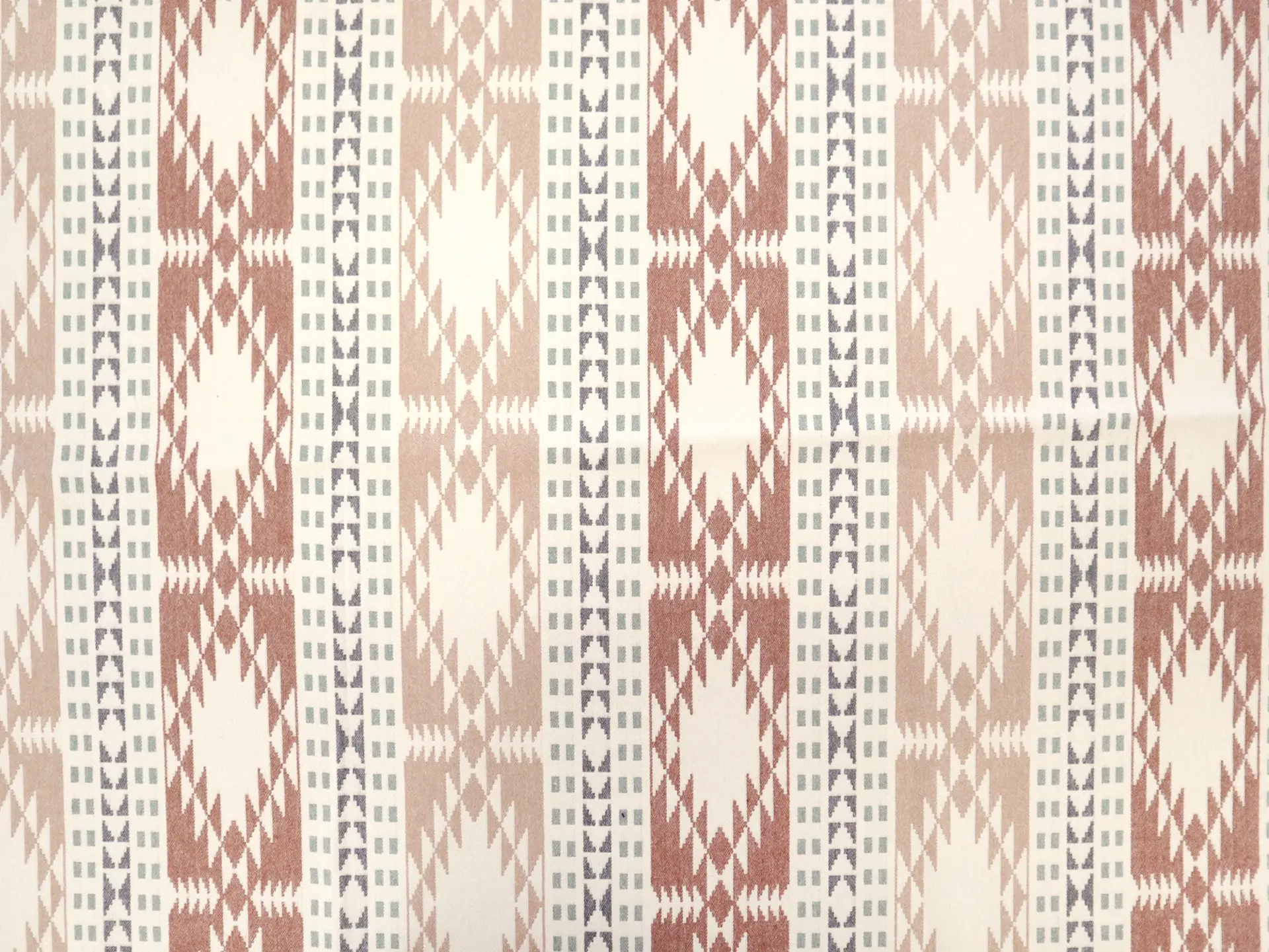 Cotton Flannel with Taos Stripes in Burnt Umber Beige Sage