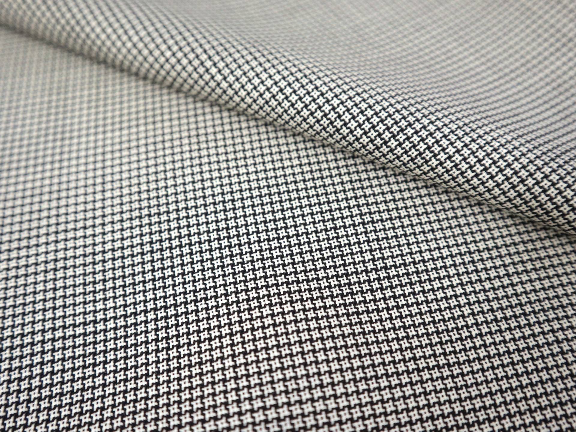 Wool Petit Houndstooth Suiting in Black & White