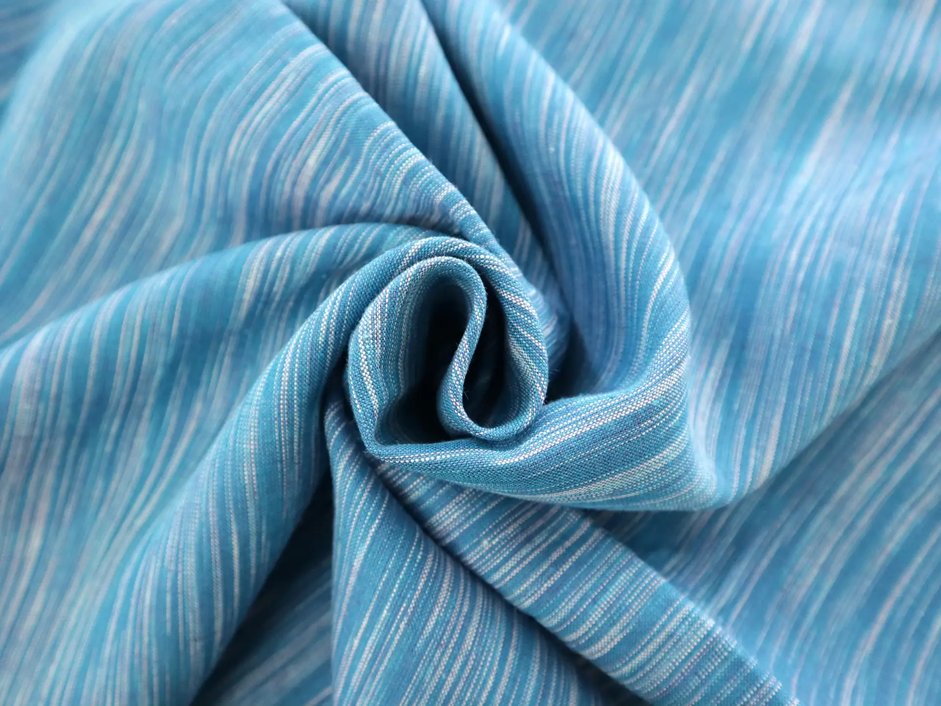 Woven Linen Novelty Stripe in Teal