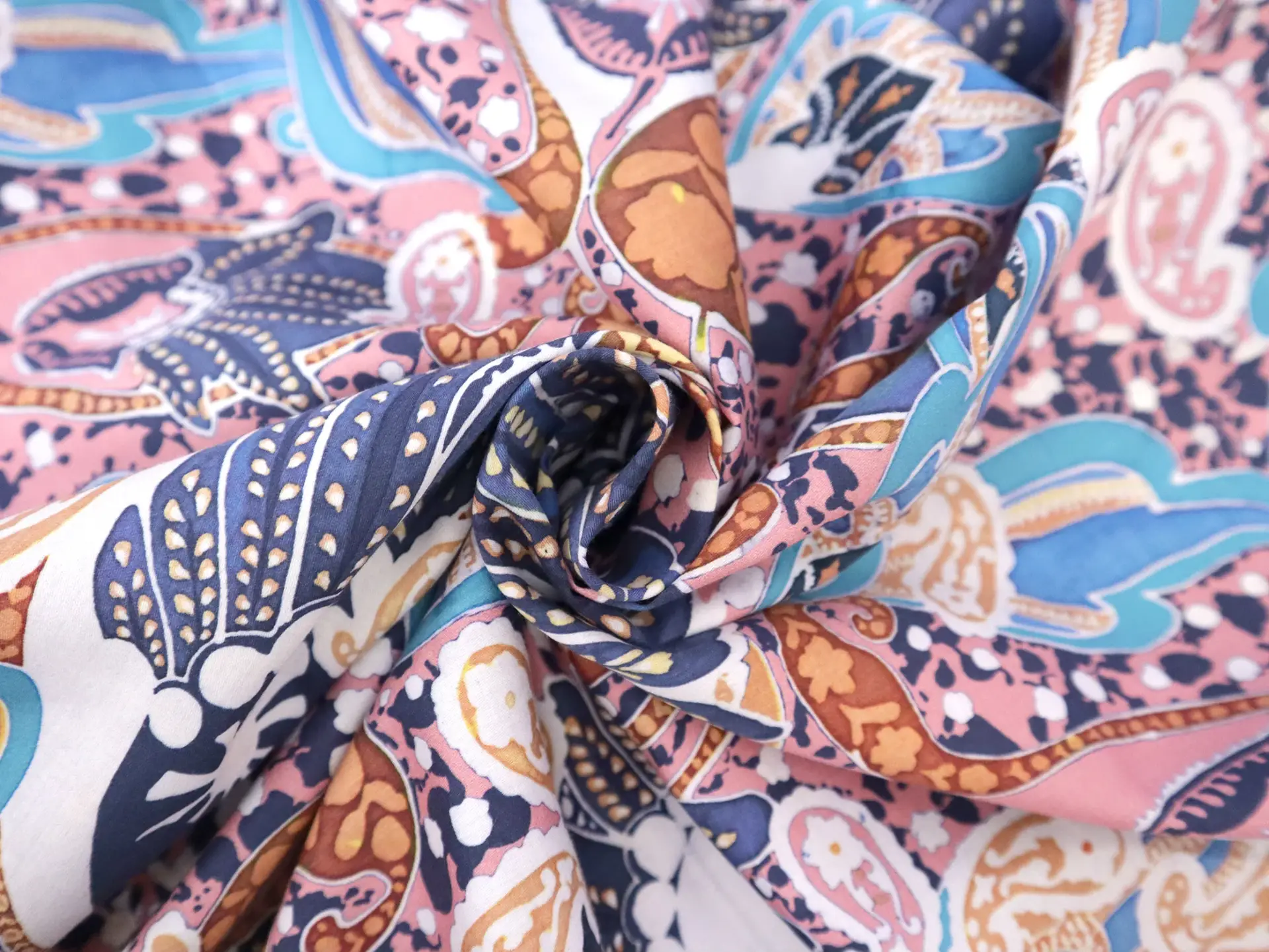 Cotton Sateen Lawn Modern Paisley Print 