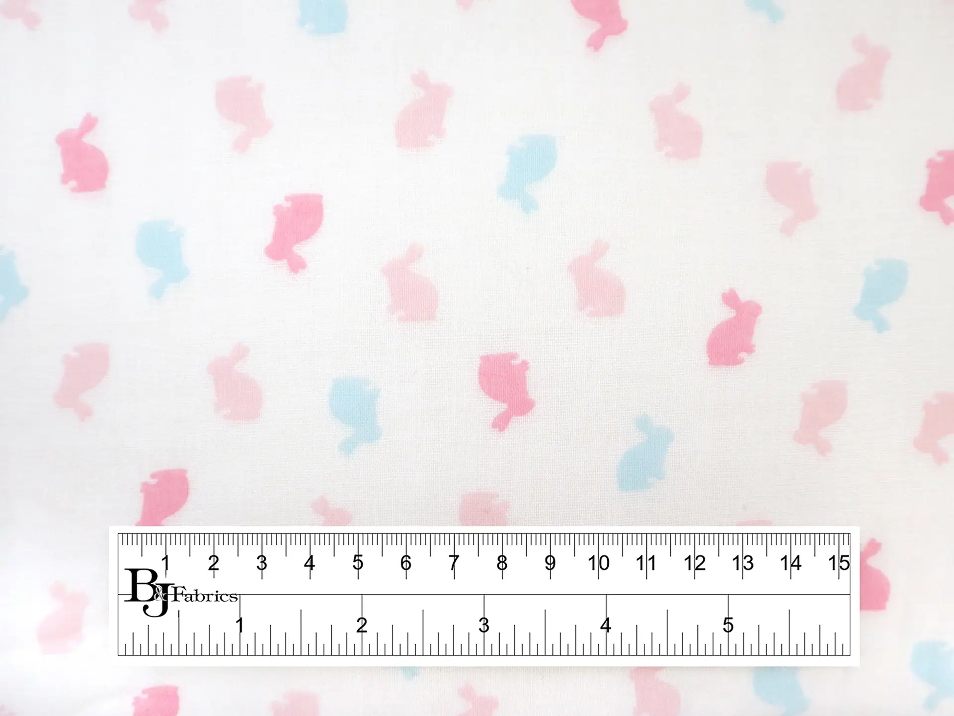Cotton Double Gauze with Pastel Bunnies Print