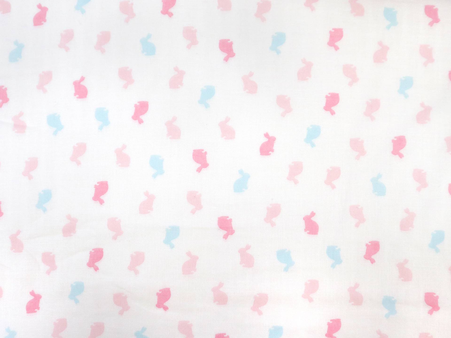 Cotton Double Gauze with Pastel Bunnies Print