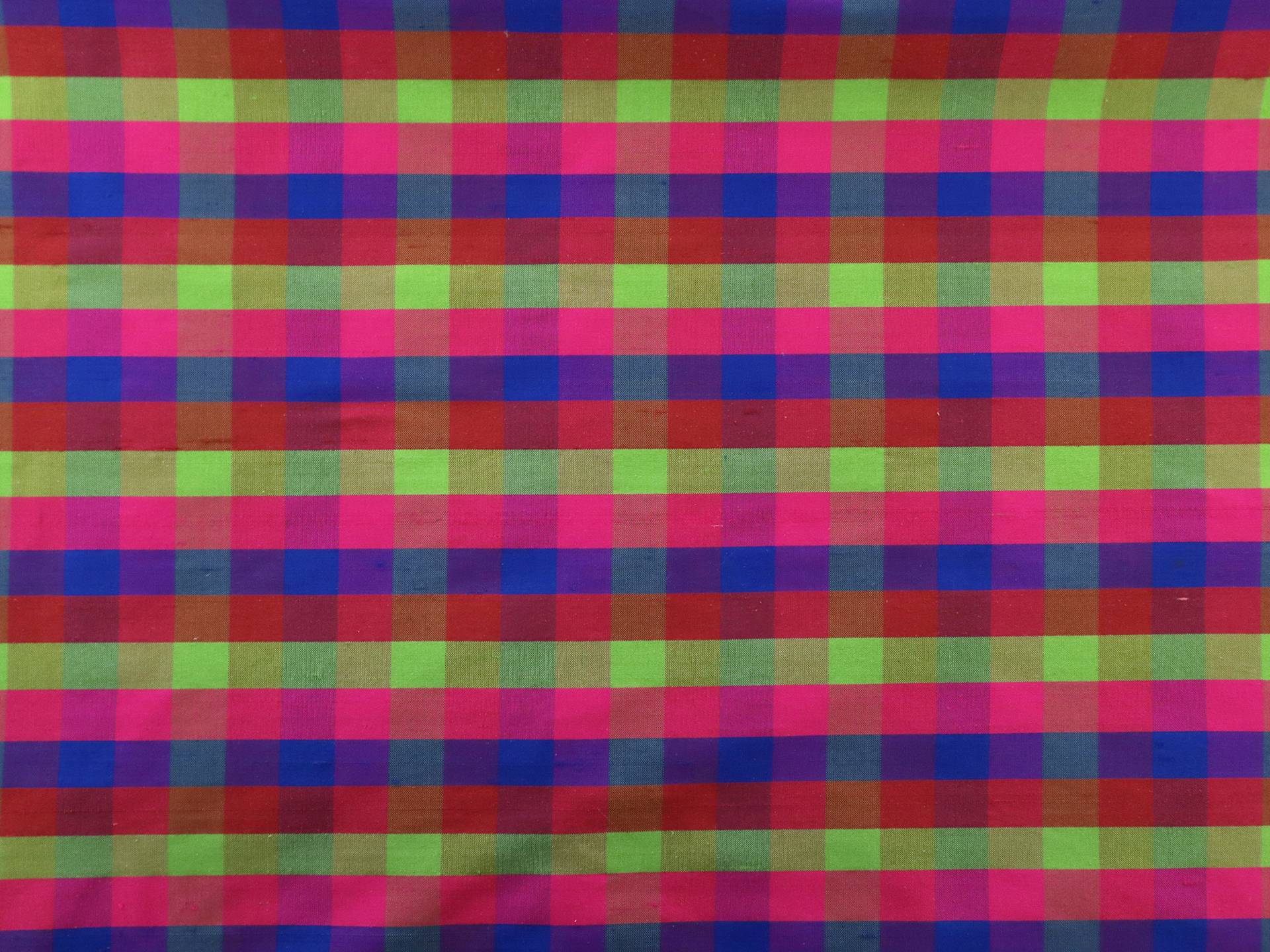 Gingham Pure Silk Shantung