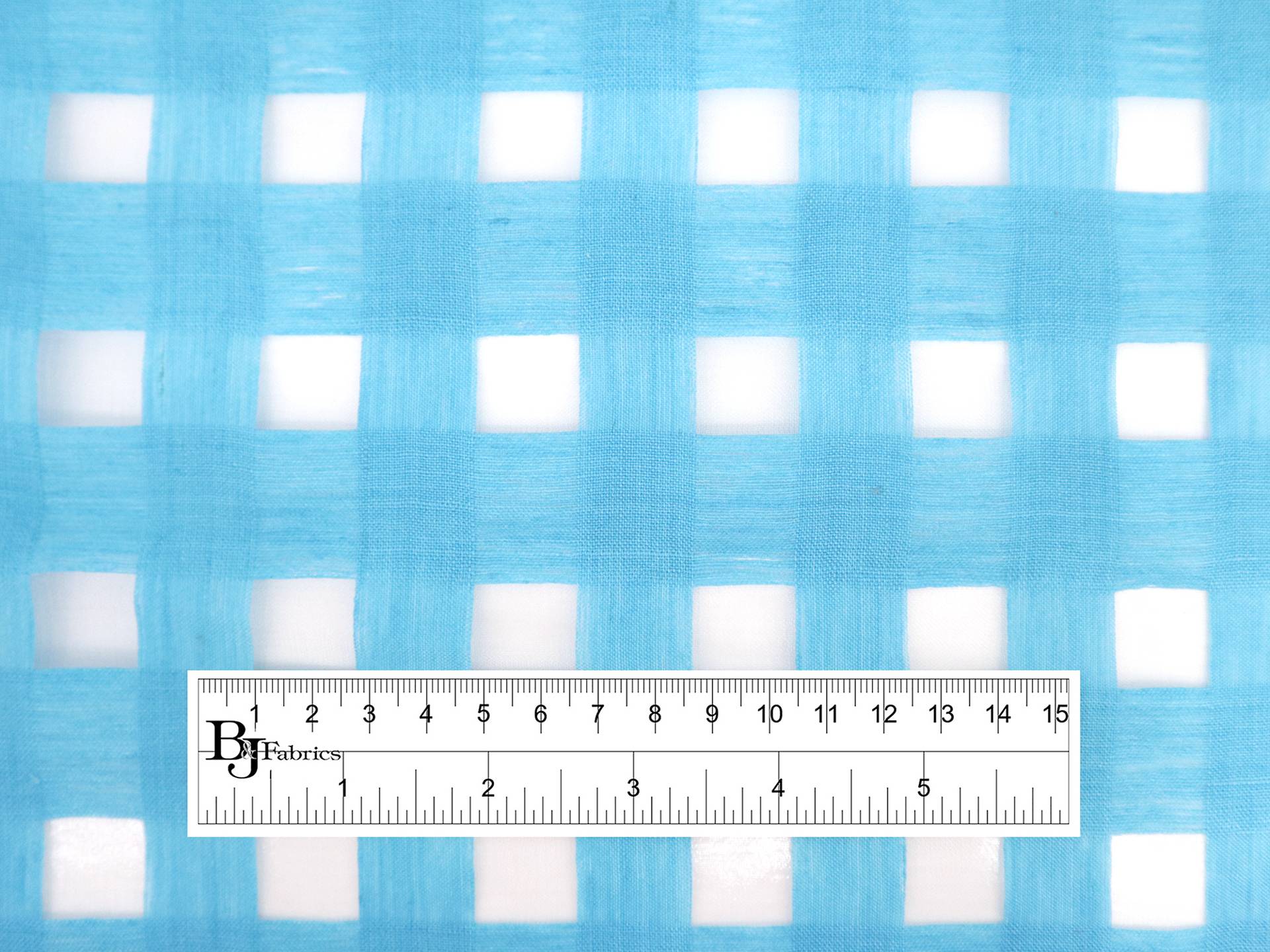 Linen & Nylon Plaid Mesh in Aqua