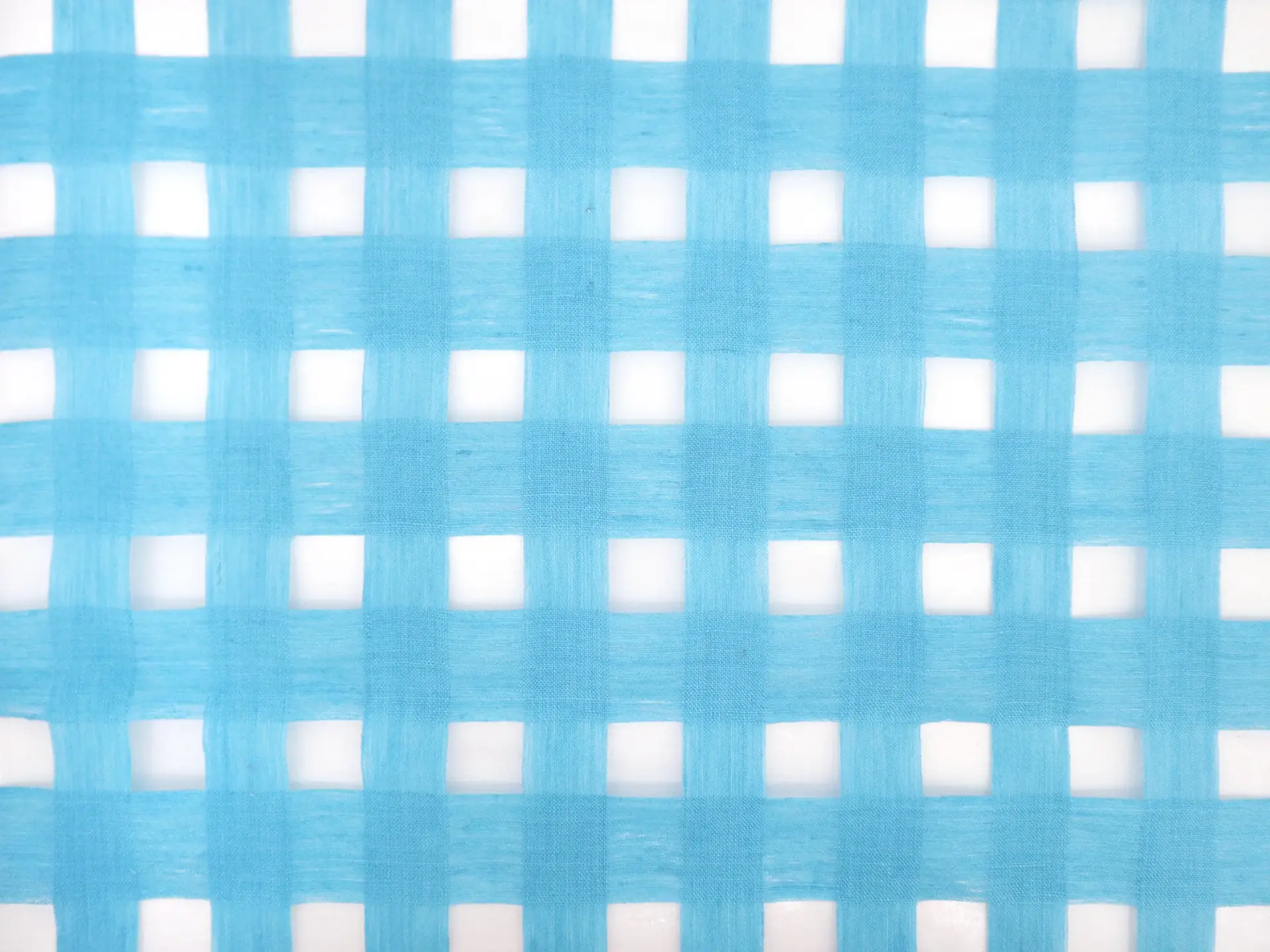 Linen & Nylon Plaid Mesh in Aqua