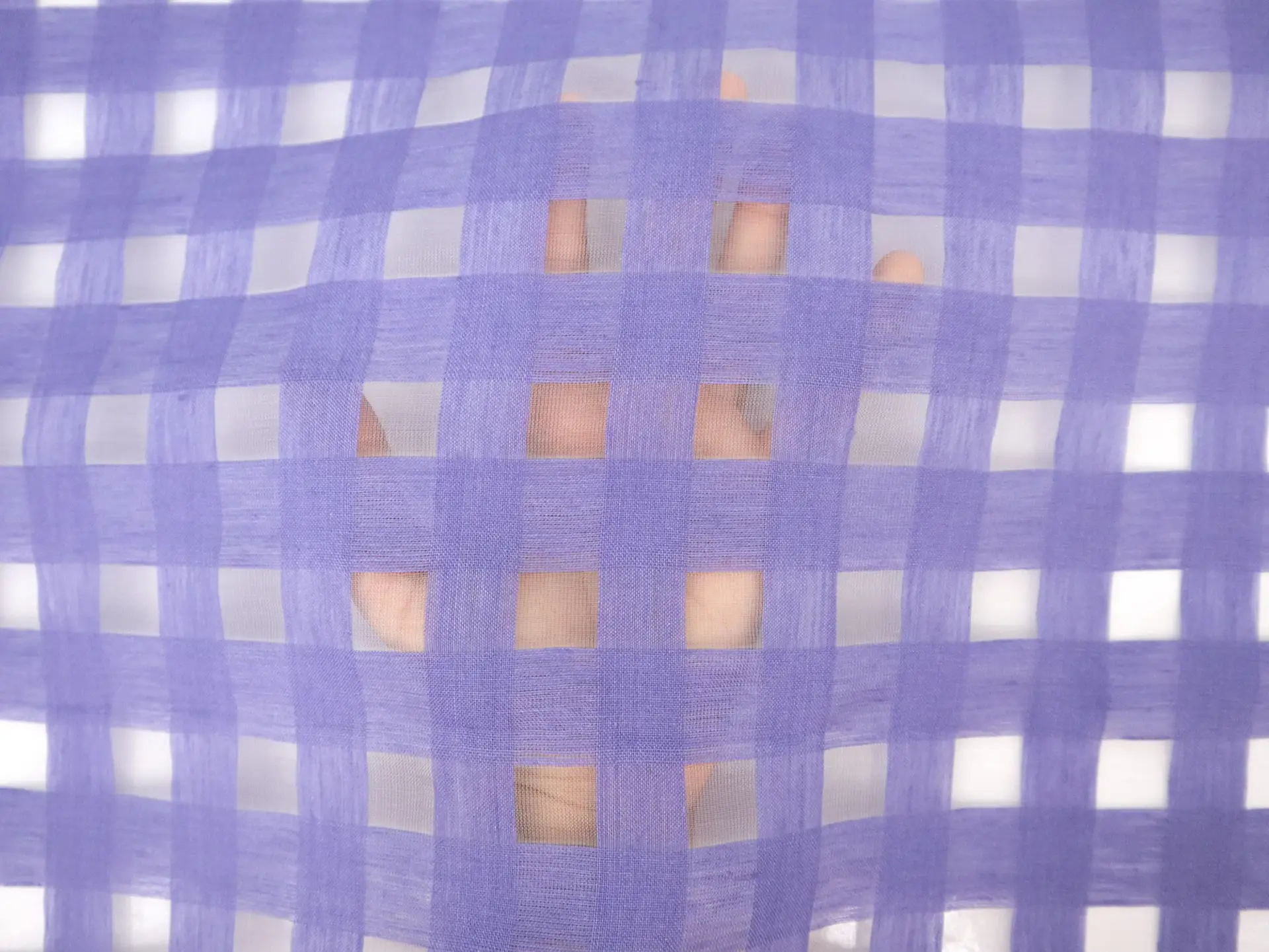Linen & Nylon Plaid Mesh in Periwinkle