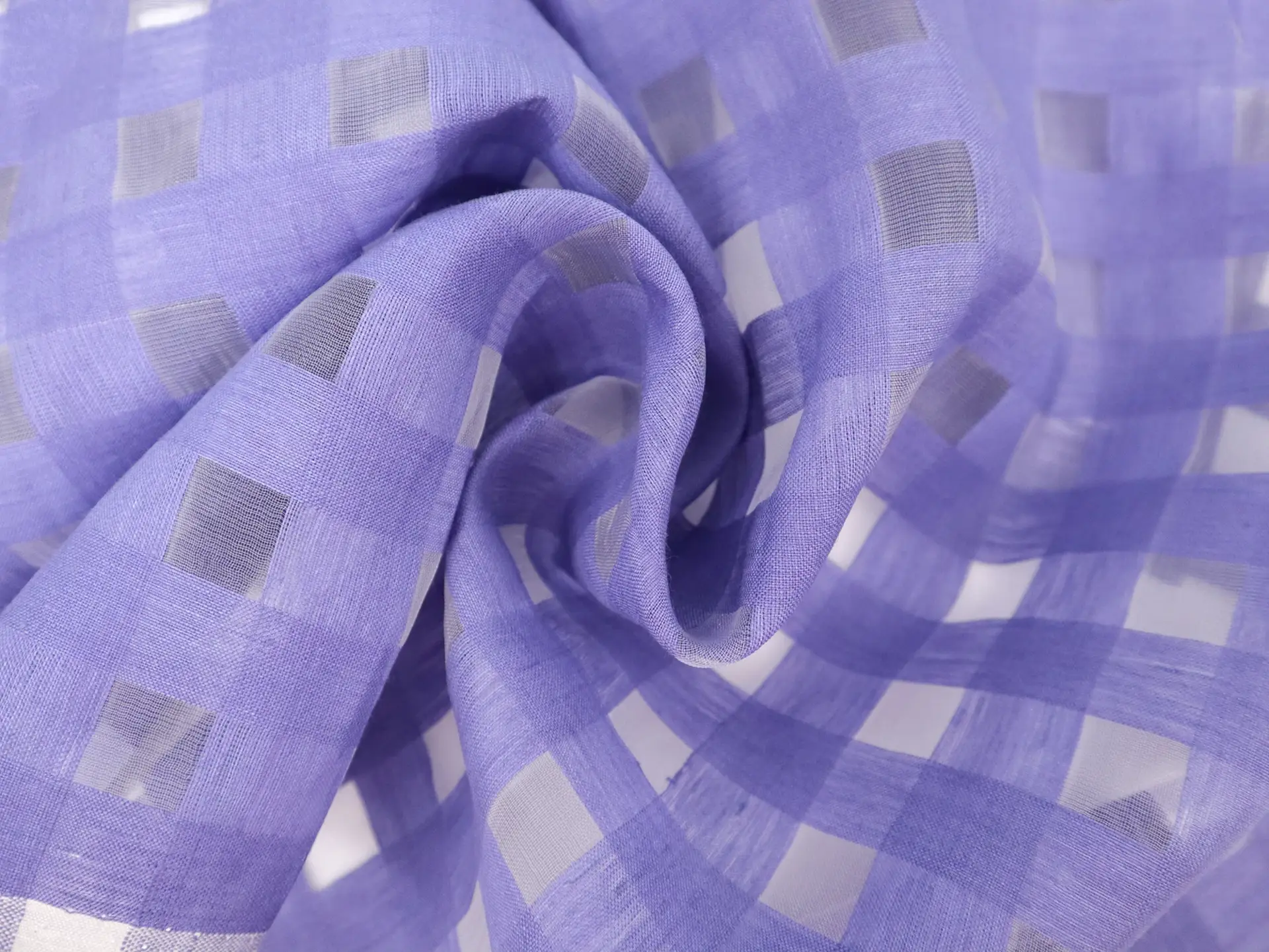 Linen & Nylon Plaid Mesh in Periwinkle