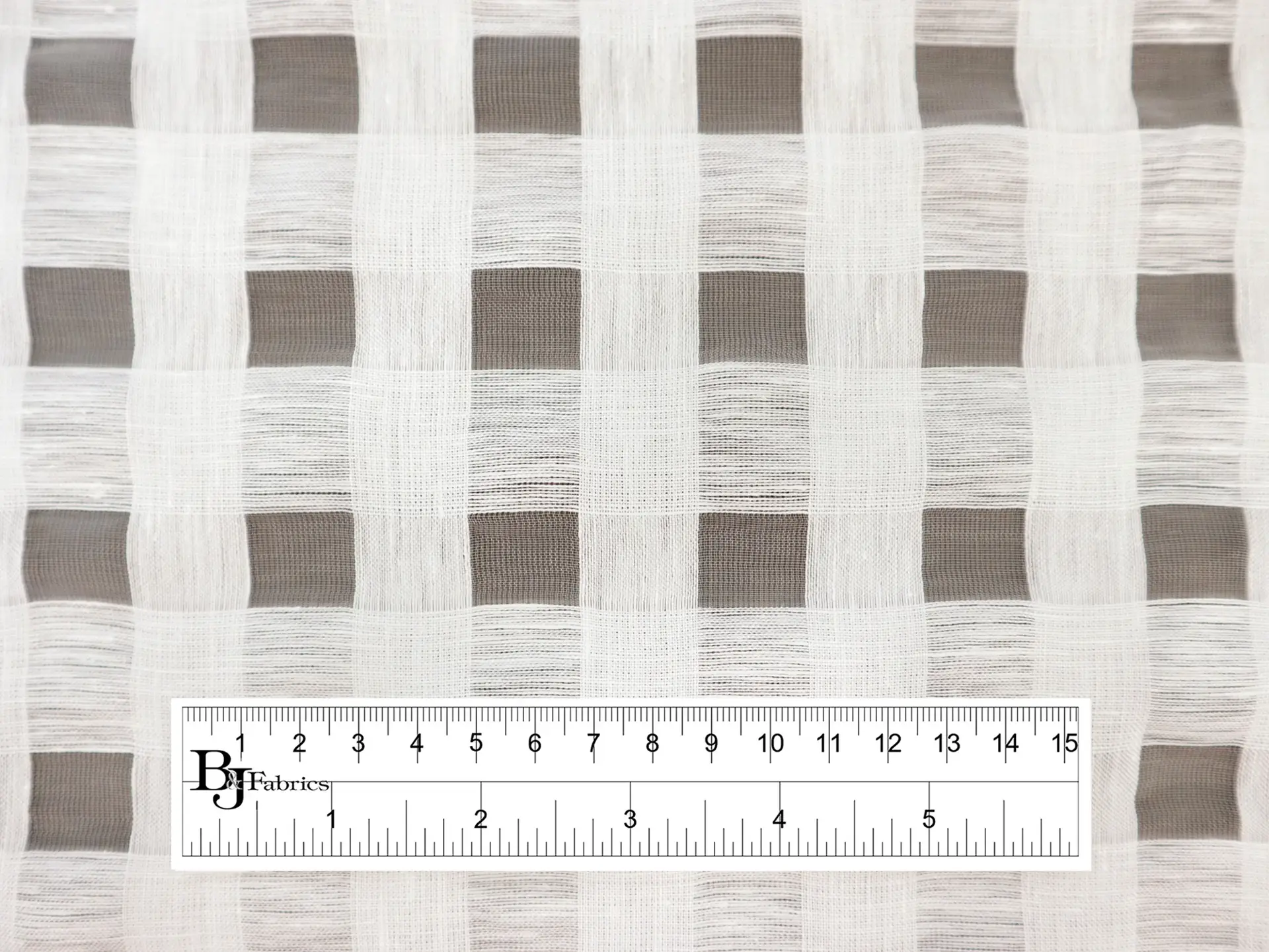 Linen & Nylon Plaid Mesh in Ivory