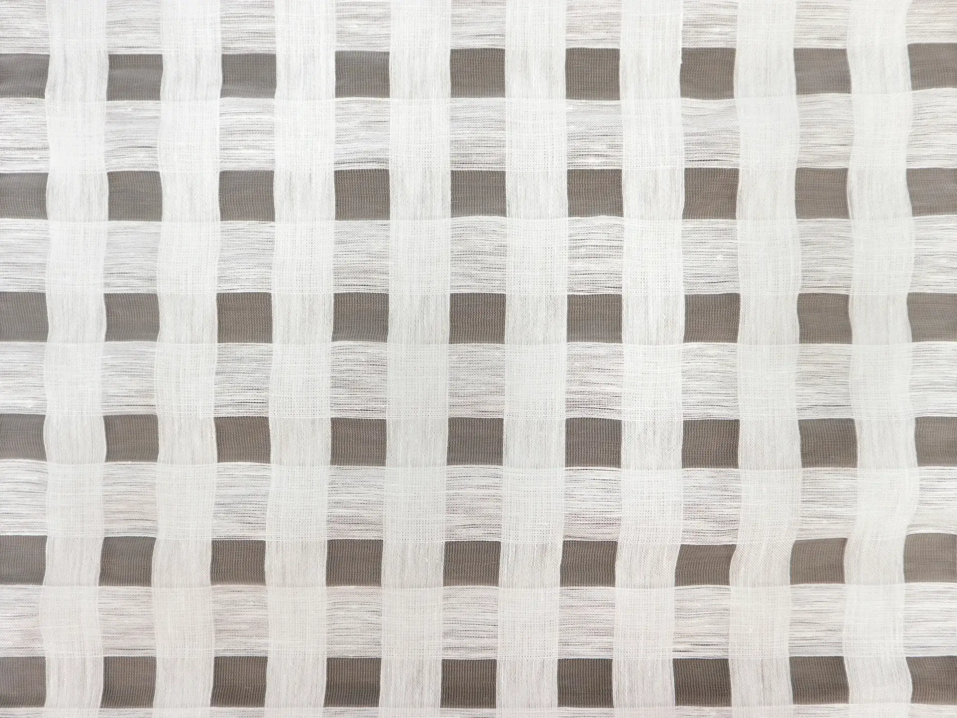 Linen & Nylon Plaid Mesh in Ivory