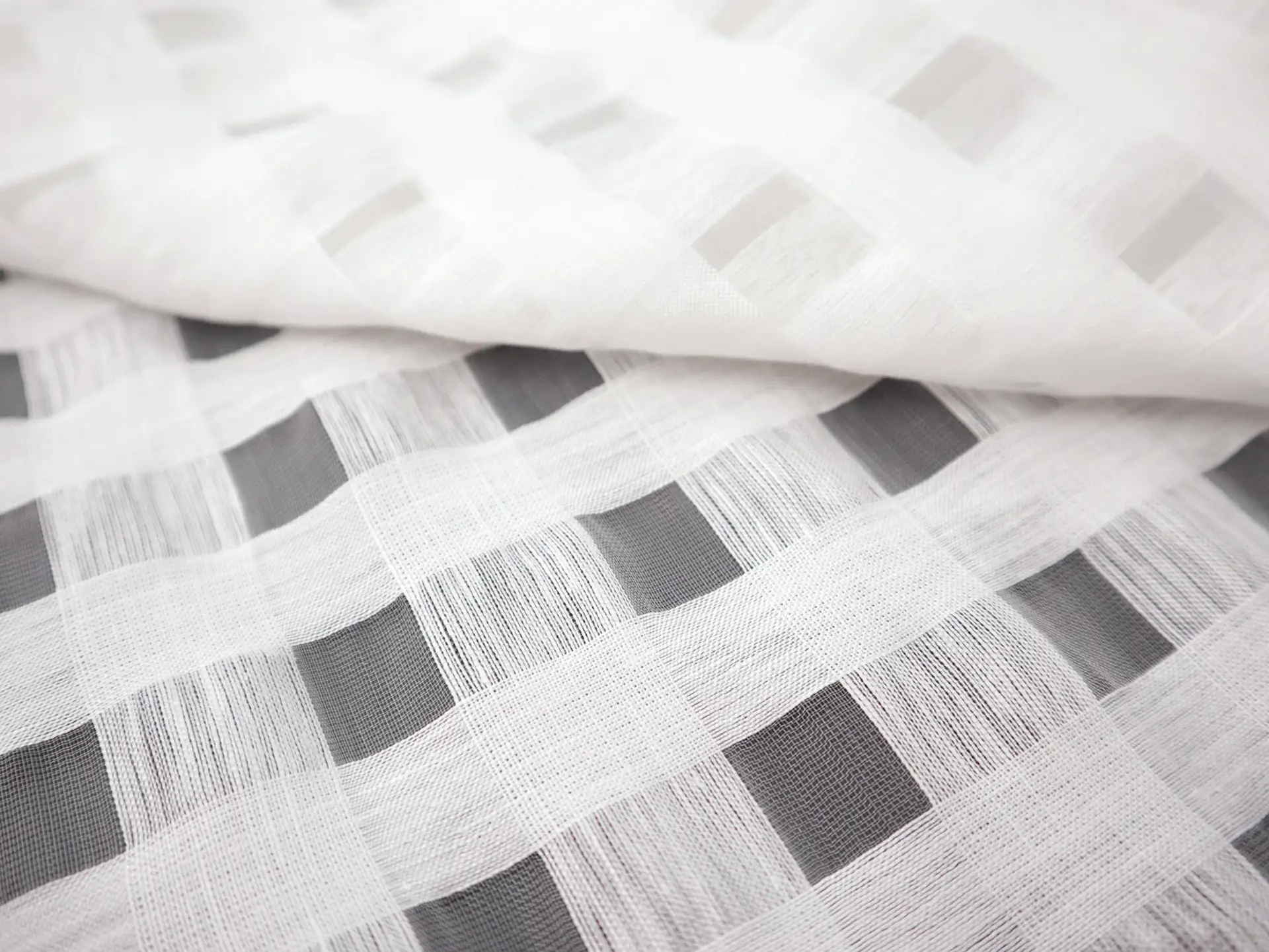 Linen Nylon Plaid Mesh in White