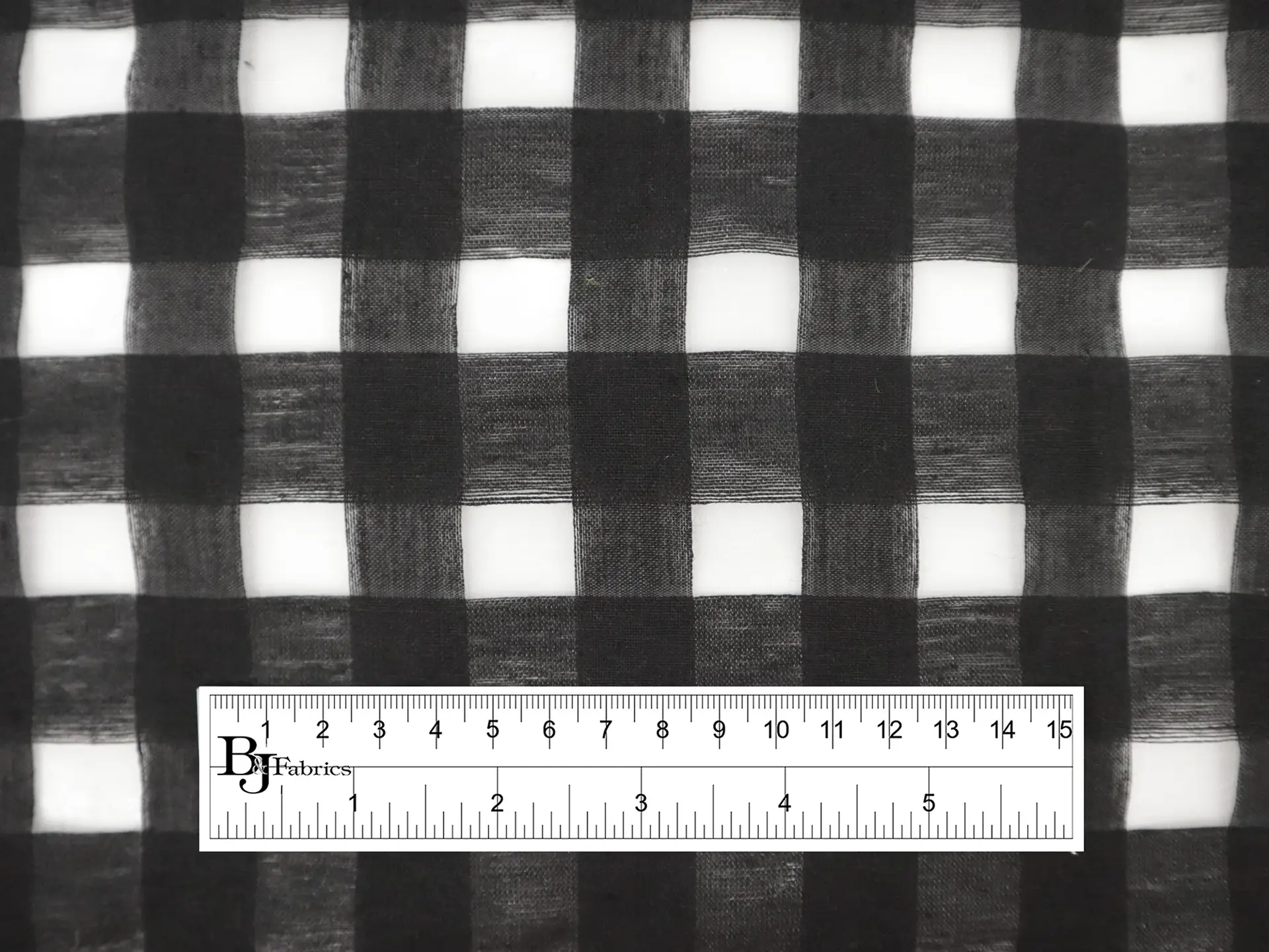 Linen & Nylon Plaid Mesh in Black