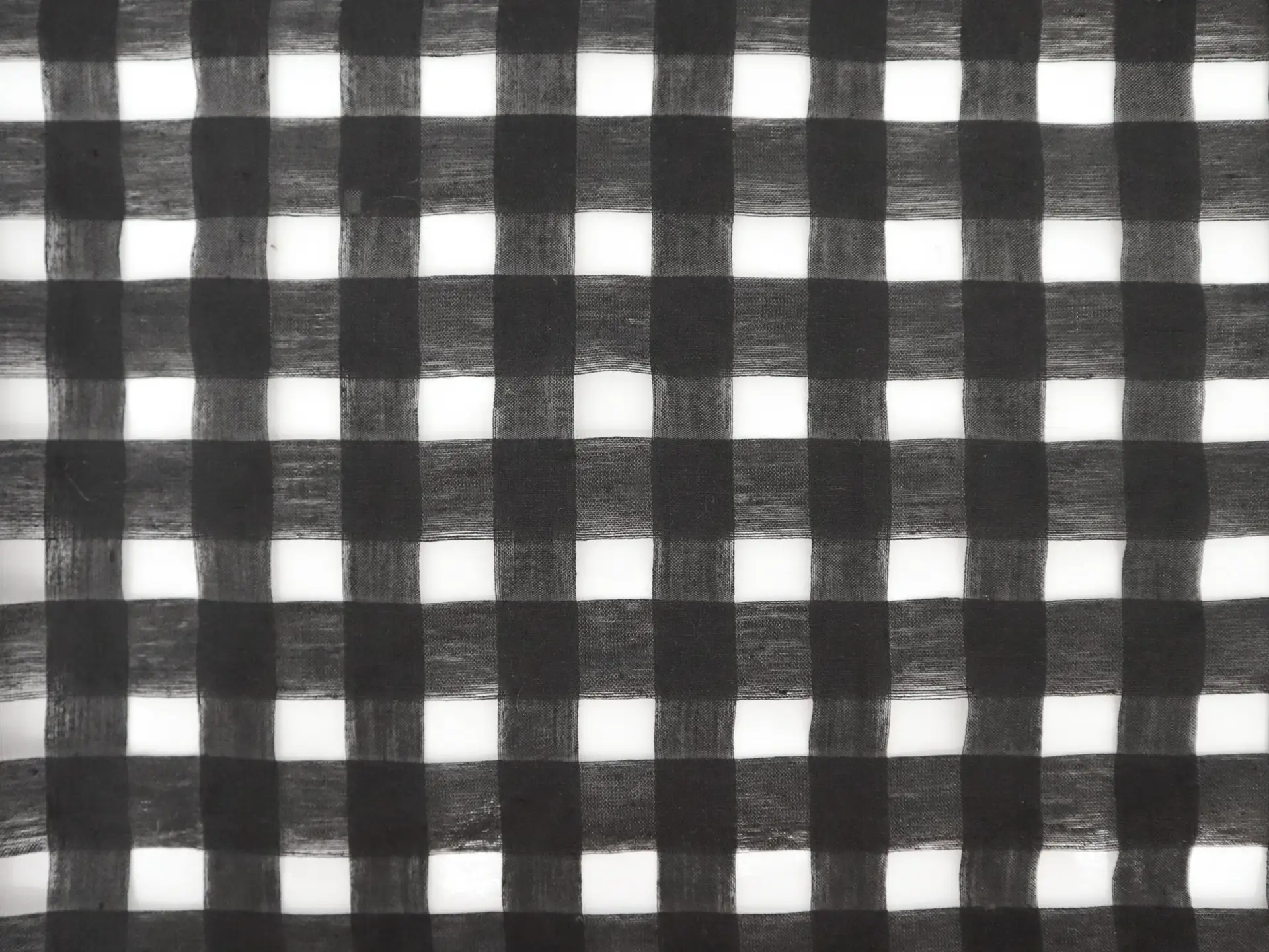 Linen & Nylon Plaid Mesh in Black