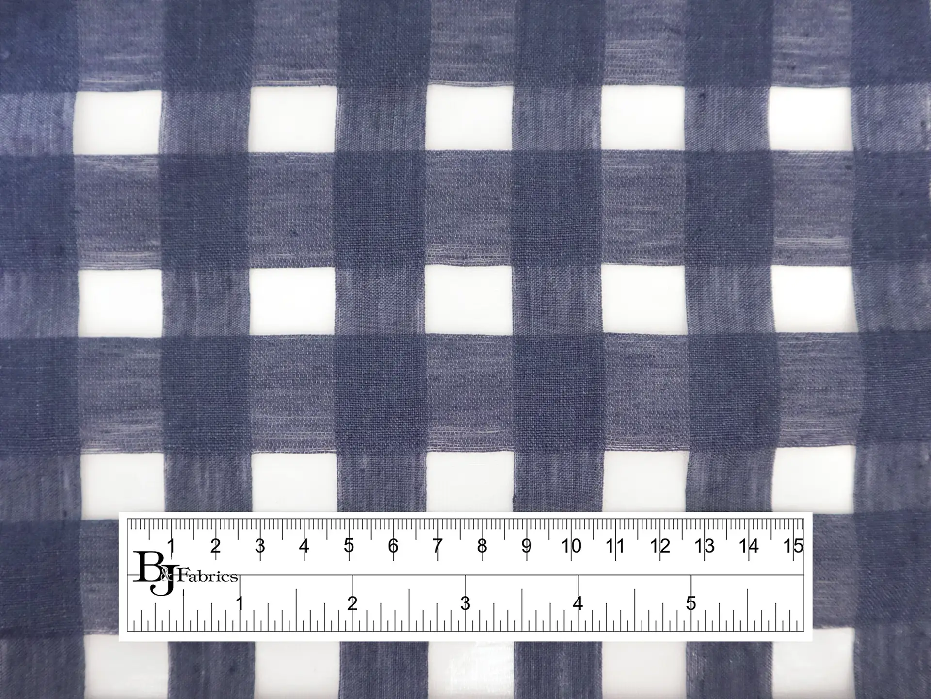 Linen & Nylon Plaid Mesh in Indigo