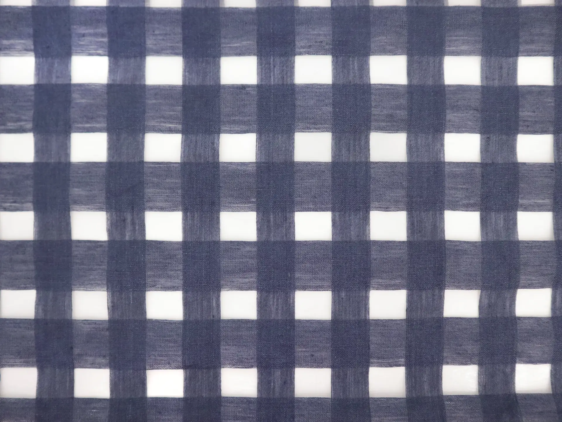 Linen & Nylon Plaid Mesh in Indigo