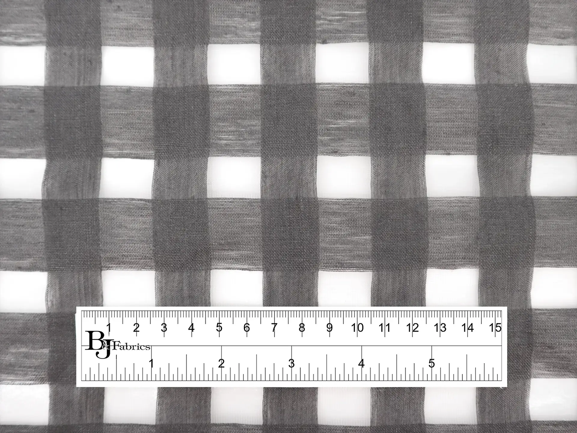 Linen & Nylon Plaid Mesh in Smoke Grey