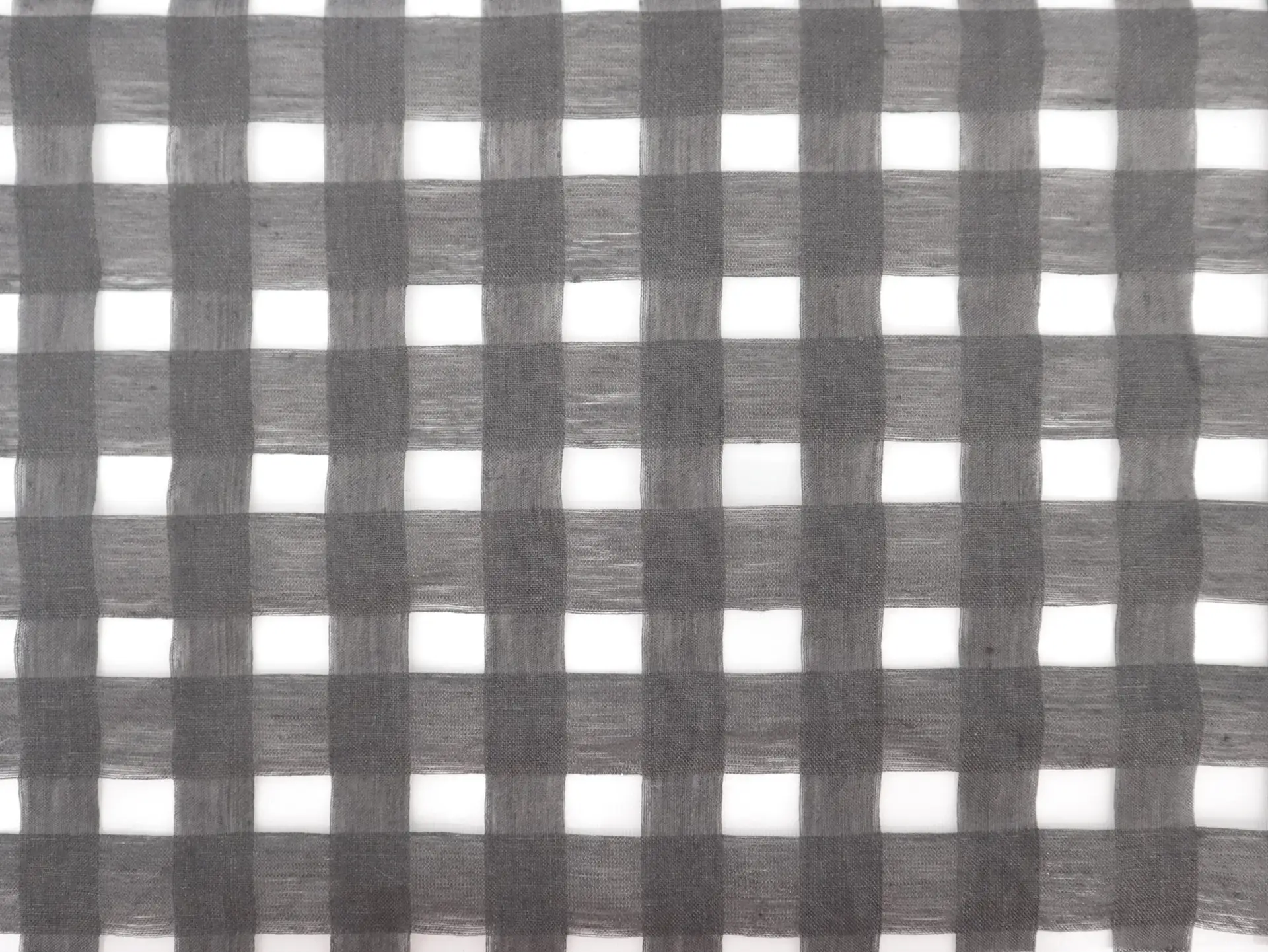Linen & Nylon Plaid Mesh in Smoke Grey