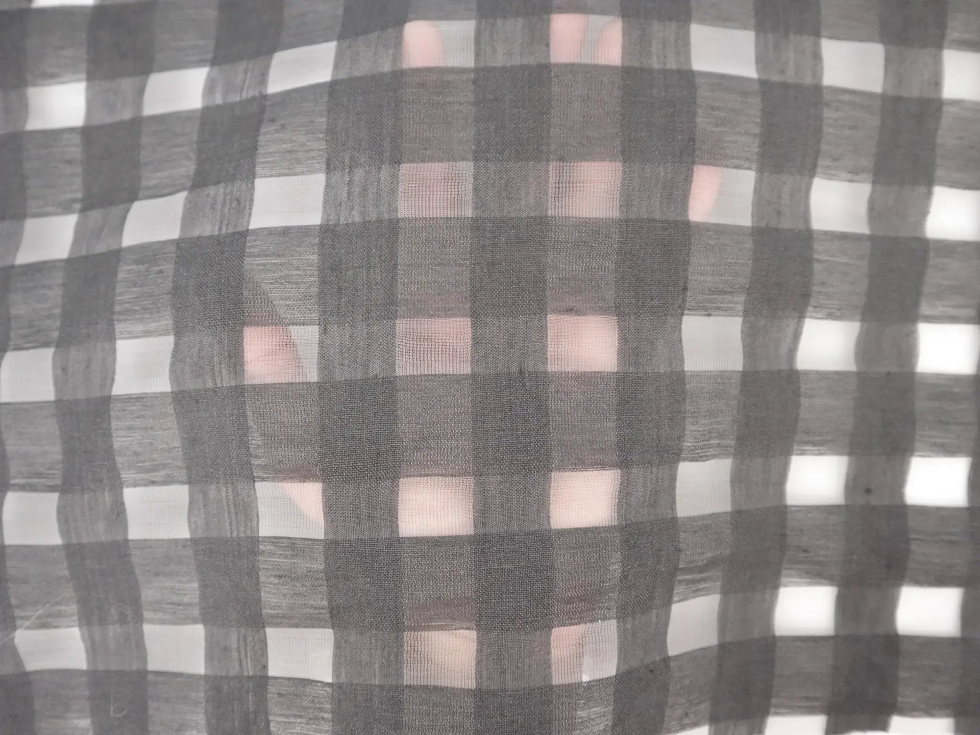 Linen & Nylon Plaid Mesh in Smoke Grey