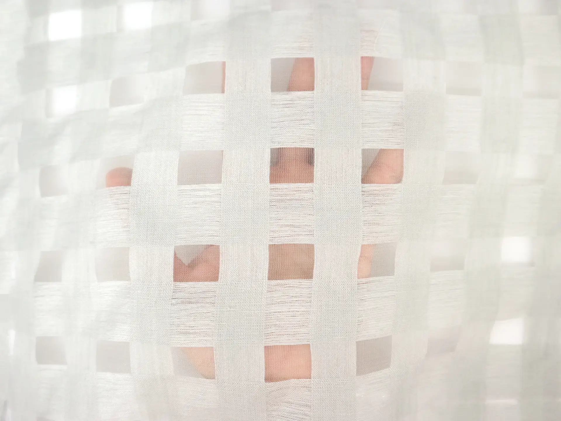 Linen & Nylon Plaid Mesh in Silver