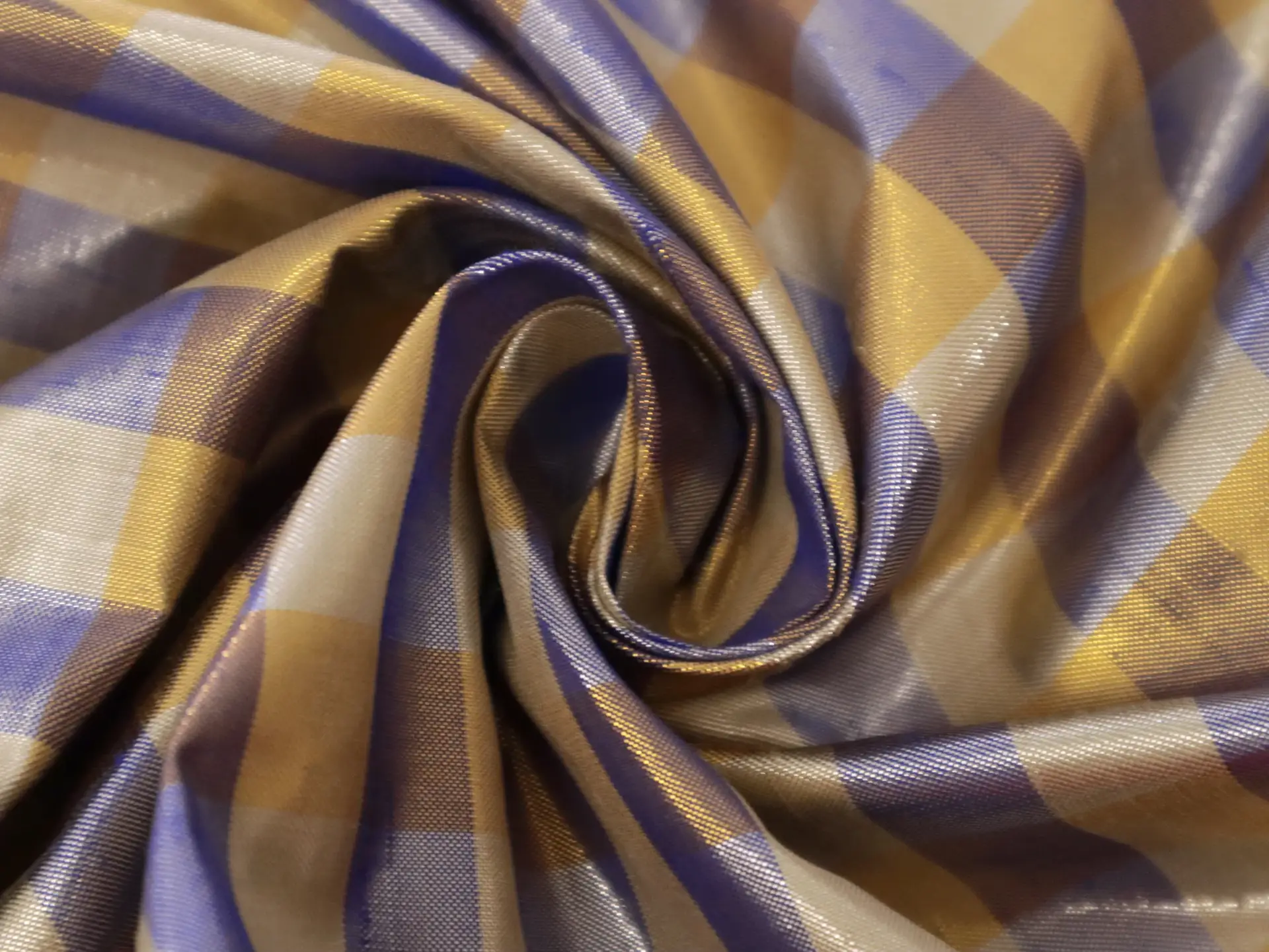 Metallic Gingham Shantung