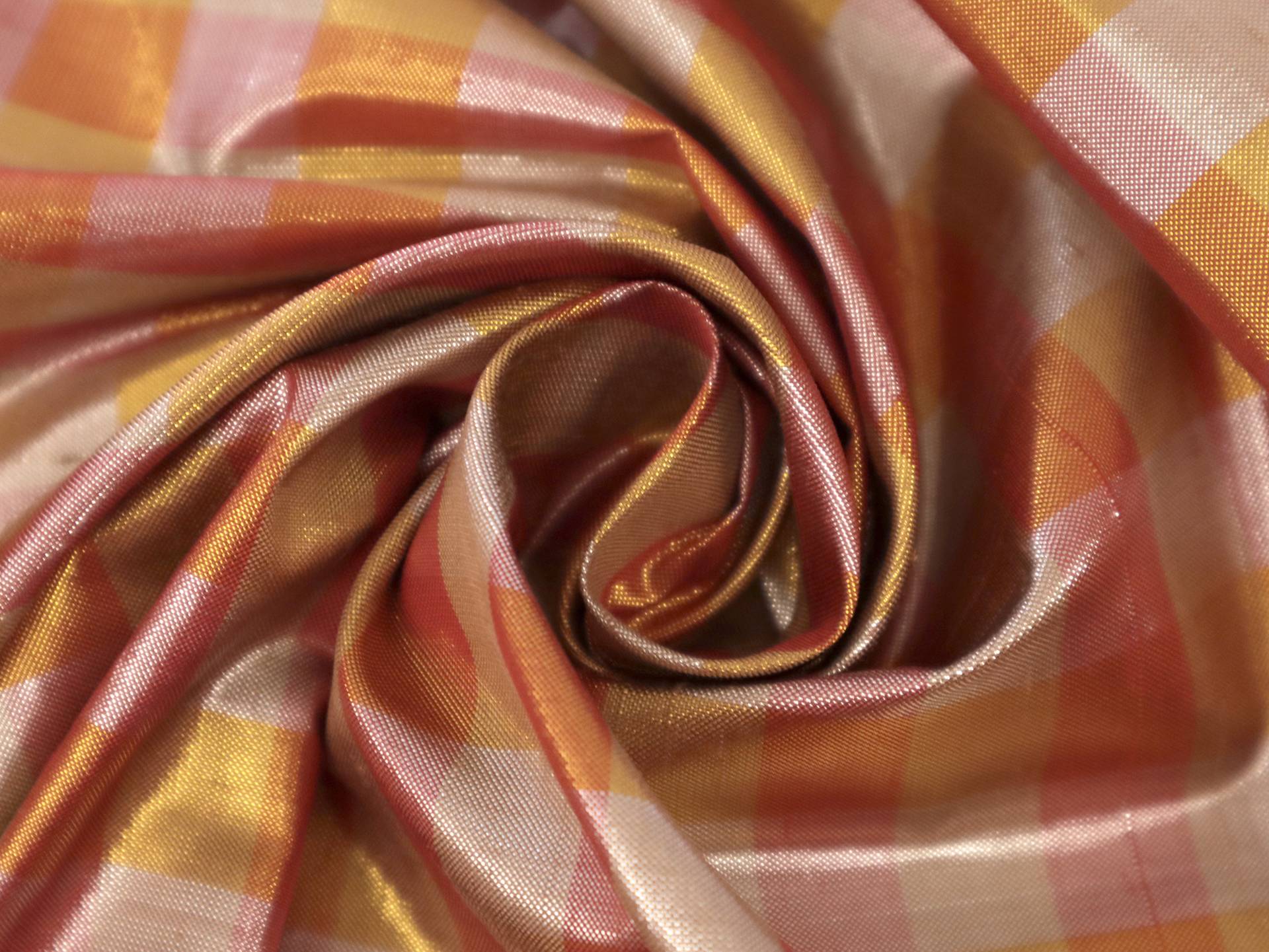 Gingham Pure Silk Shantung