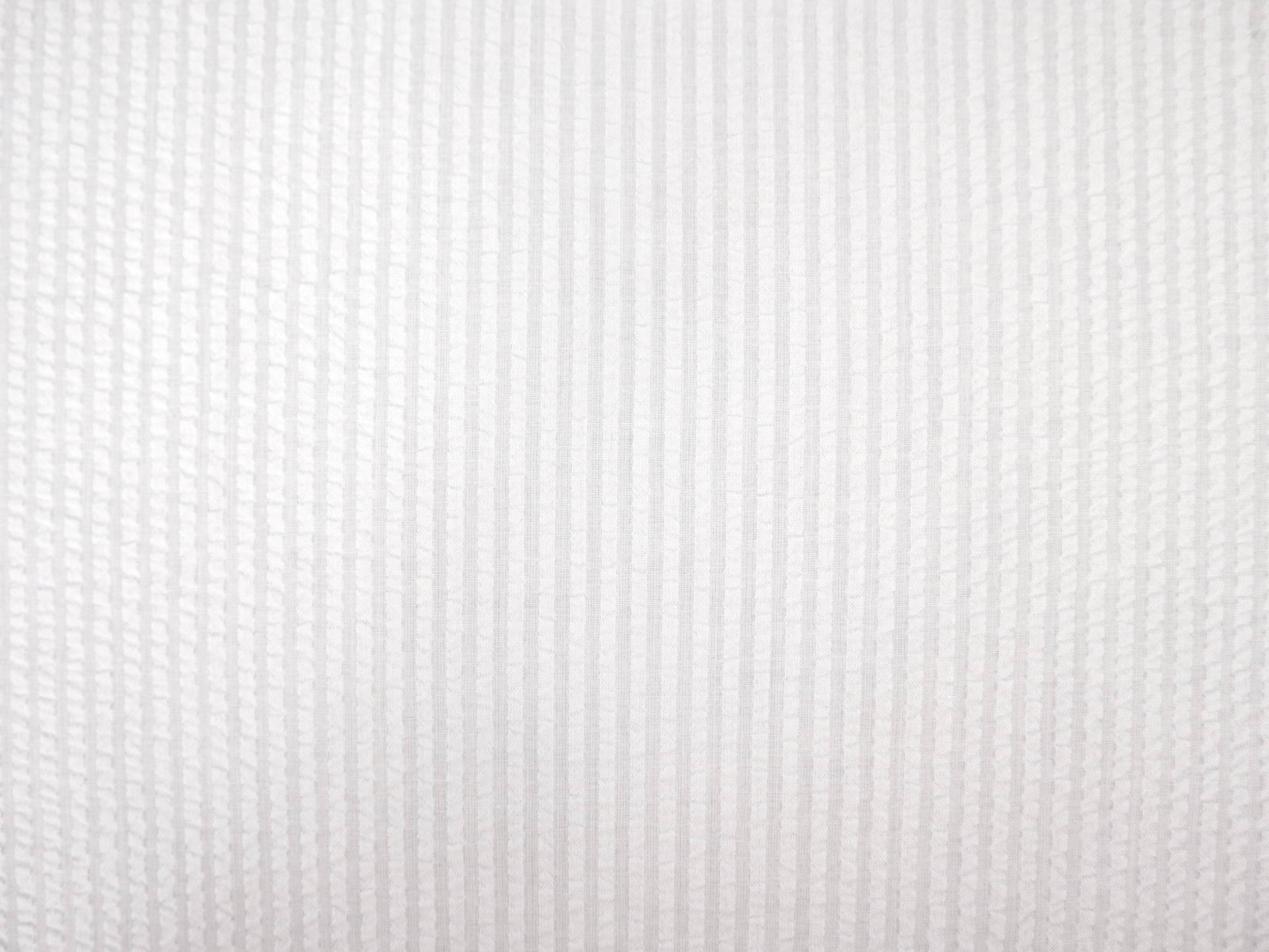 Poly Cotton Seersucker Stripe in White