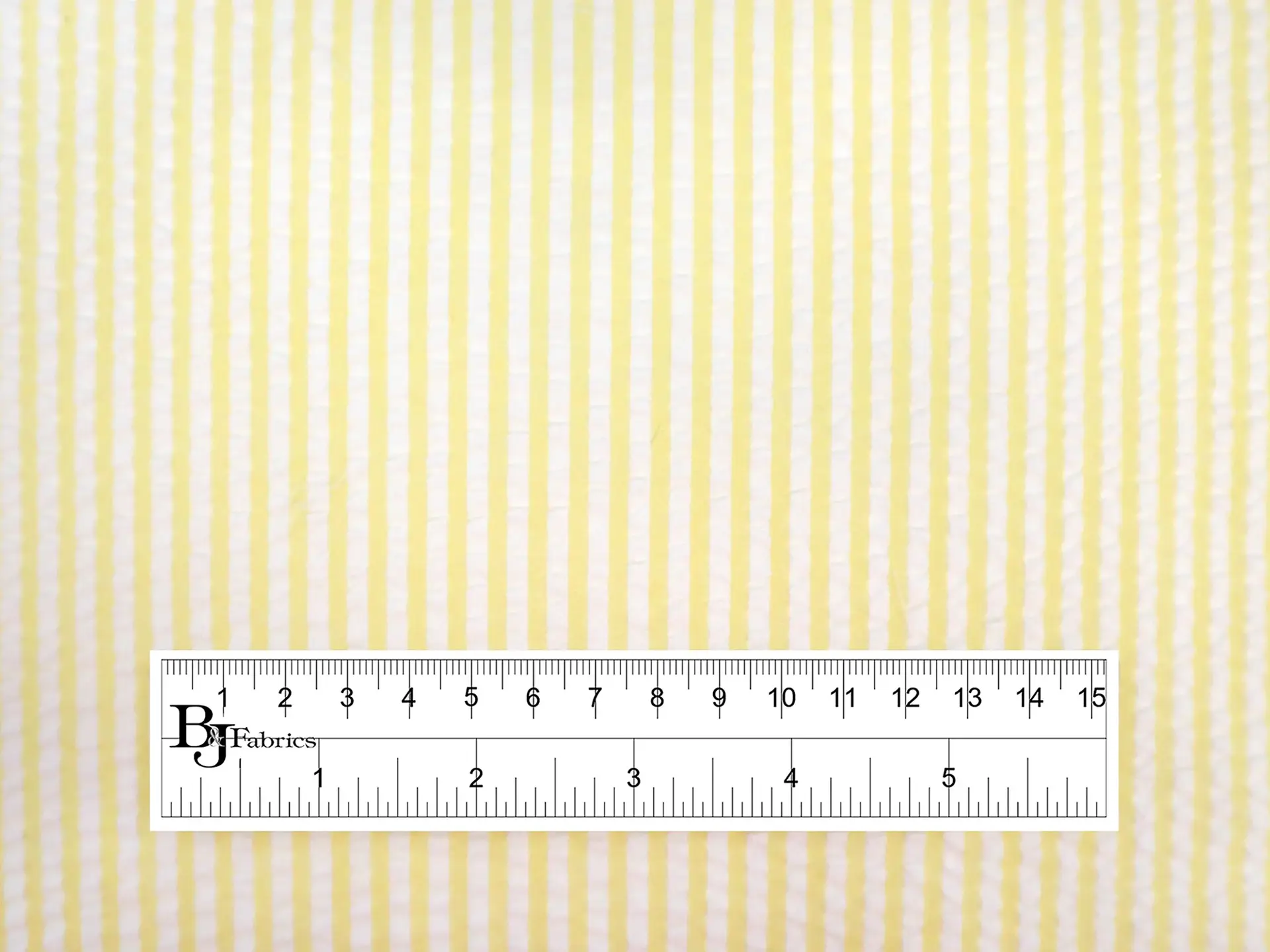 Poly Cotton Seersucker Stripe in Yellow