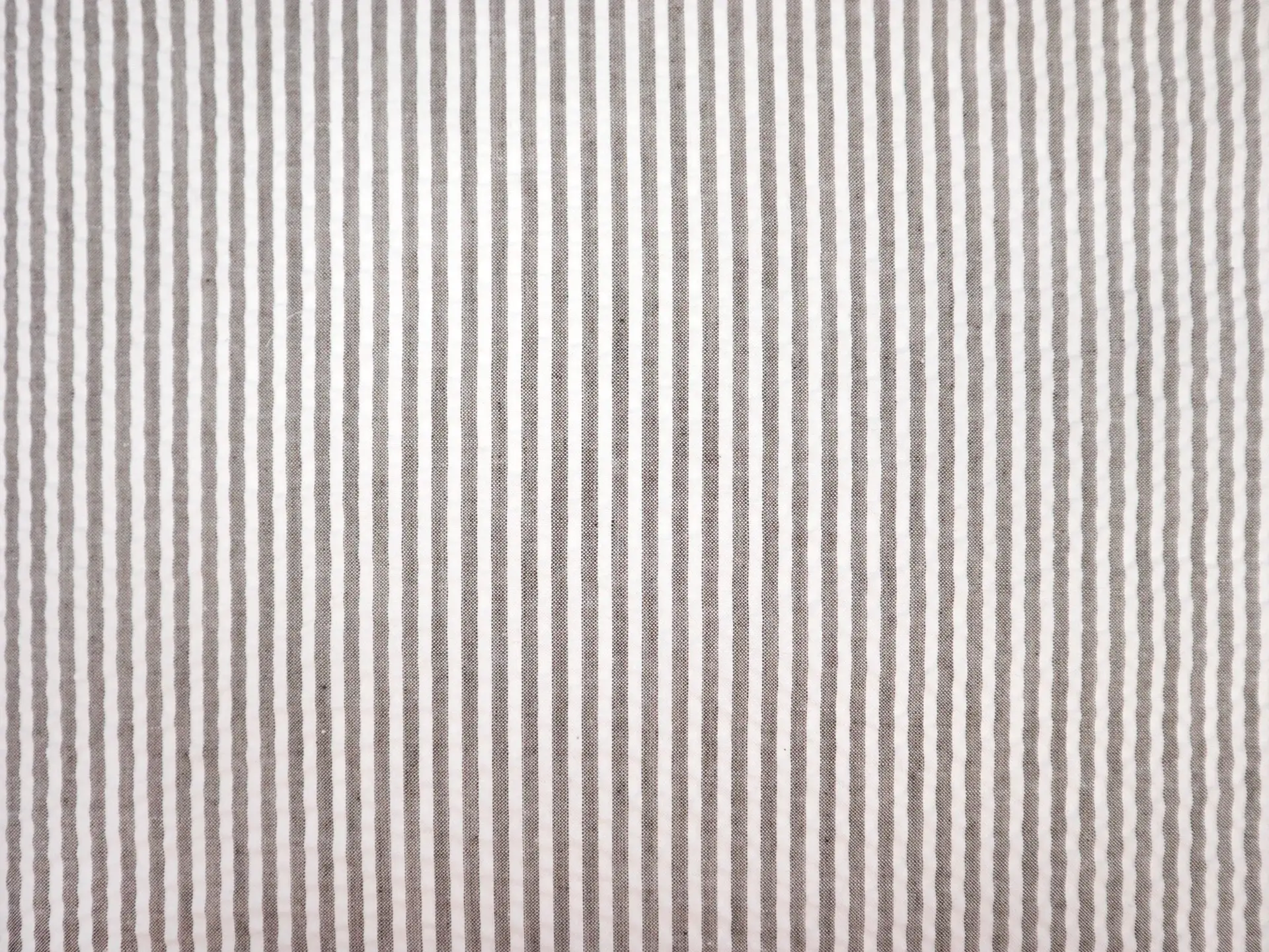 Poly Cotton Seersucker Stripe in Brown