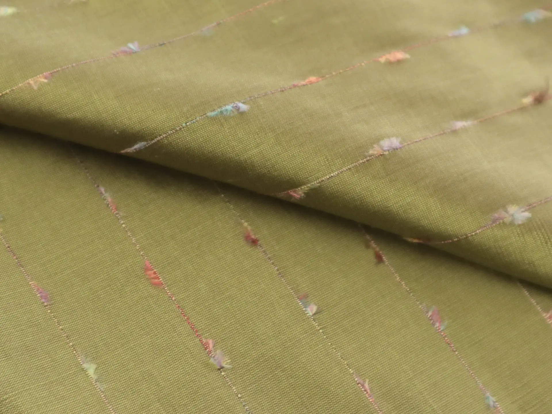 Silk Shantung with Woven Stripes