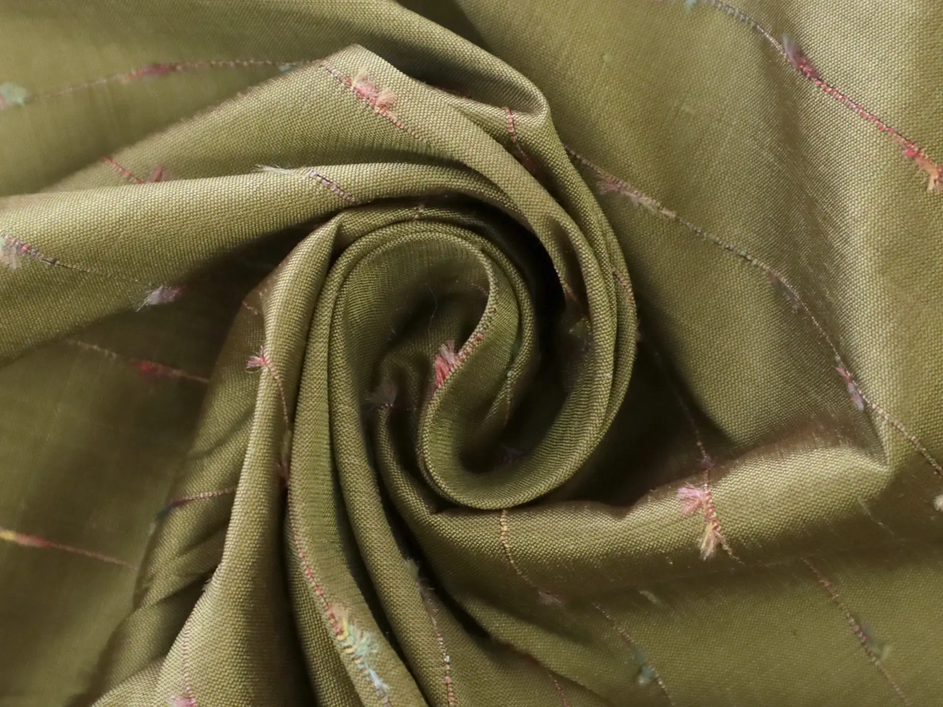 Silk Shantung with Woven Stripes
