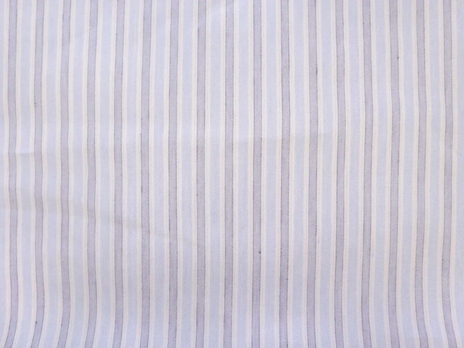Stretch Linen with Multi Track Stripes in Light Blue