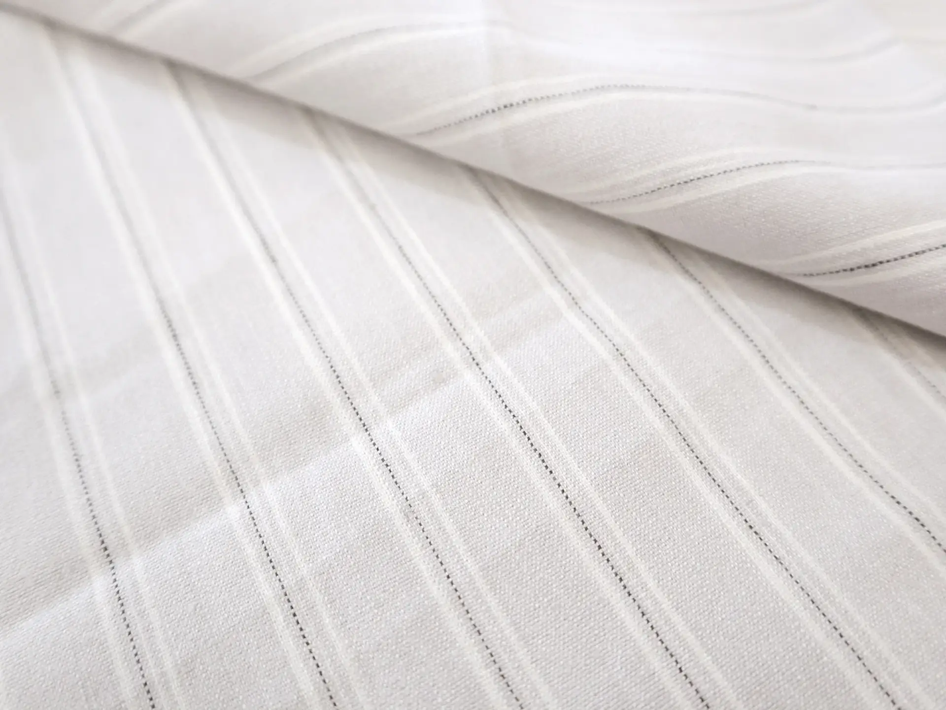 Stretch Linen with Multi Track Stripes in Light Grey