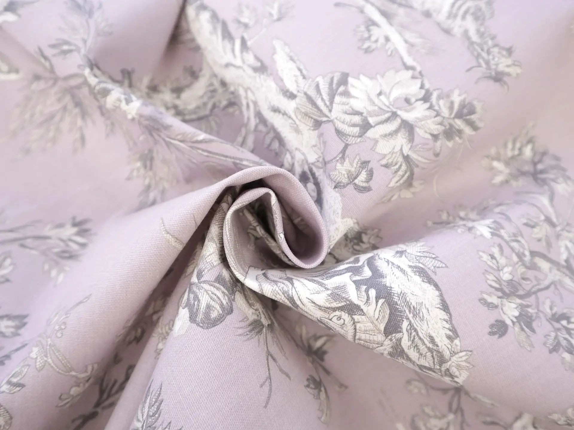 Cotton Canvas Toile de Jouy in 