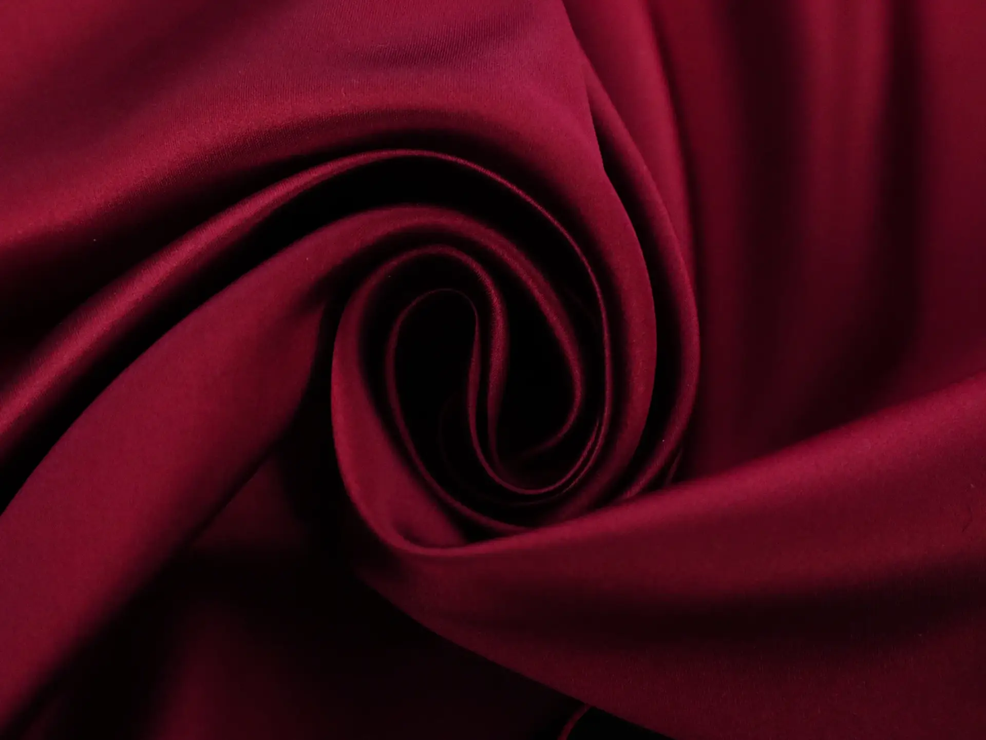 Silk Double Face Satin in Crimson and Black