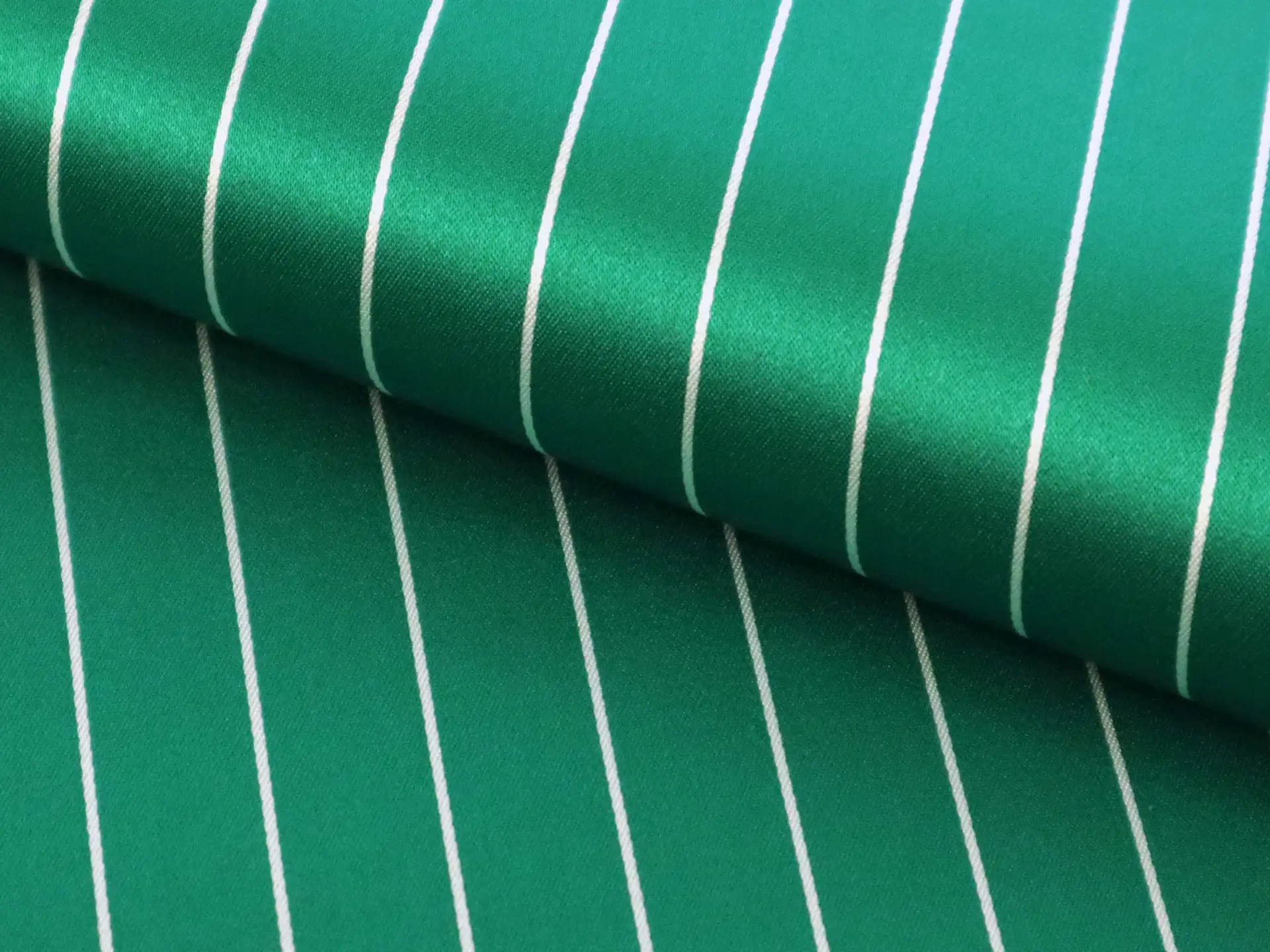 Double Faced Silk Satin Stripe in Emerald 