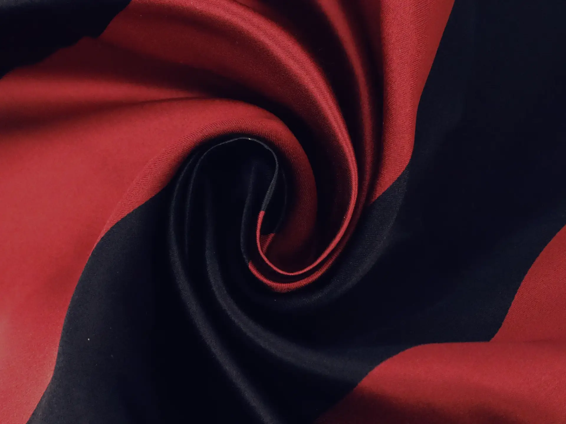 Double Face Silk Satin Stripe in 4 1/2" Red and Navy