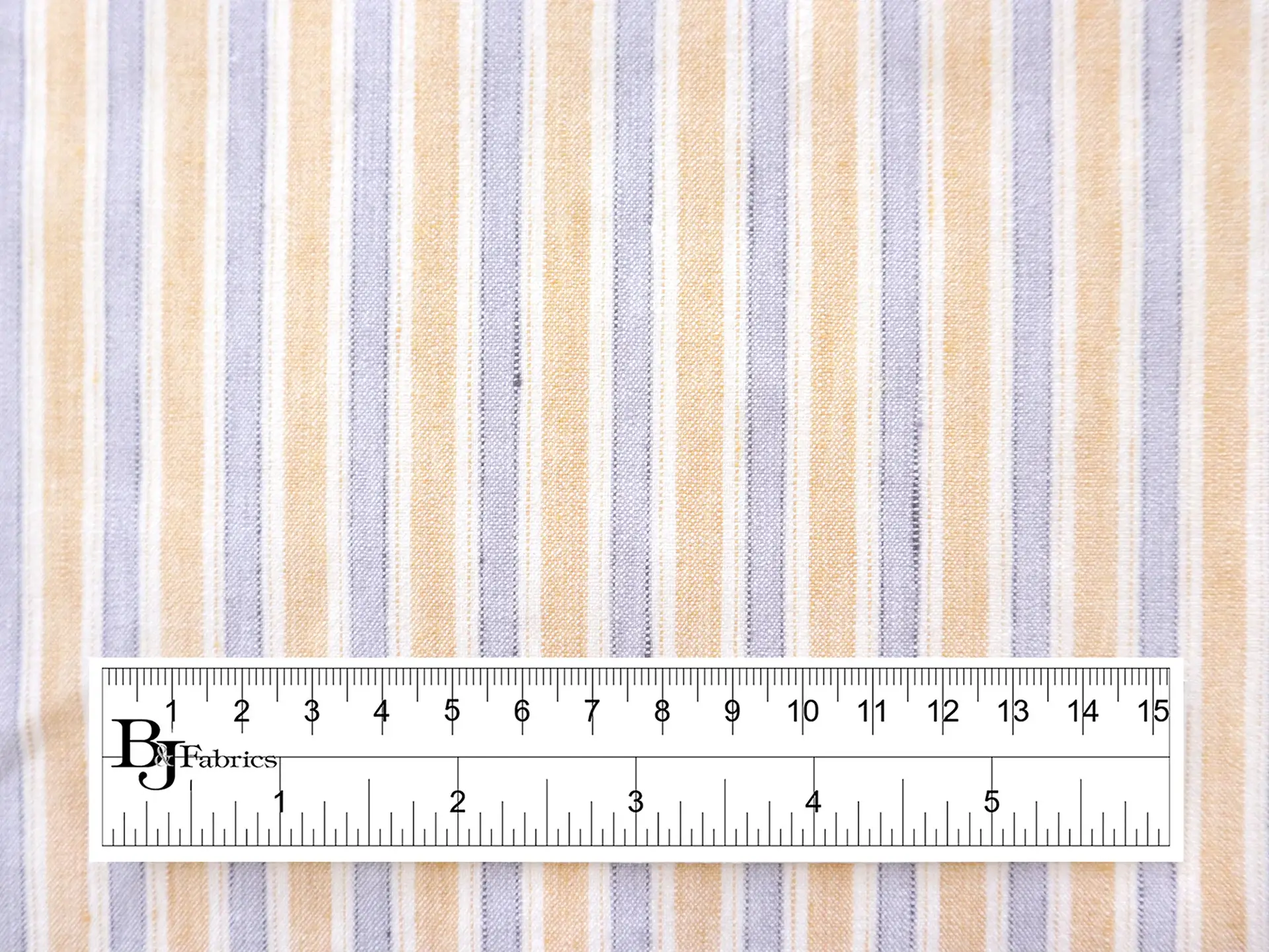 Stretch Linen with Multi Track Stripes in Yellow